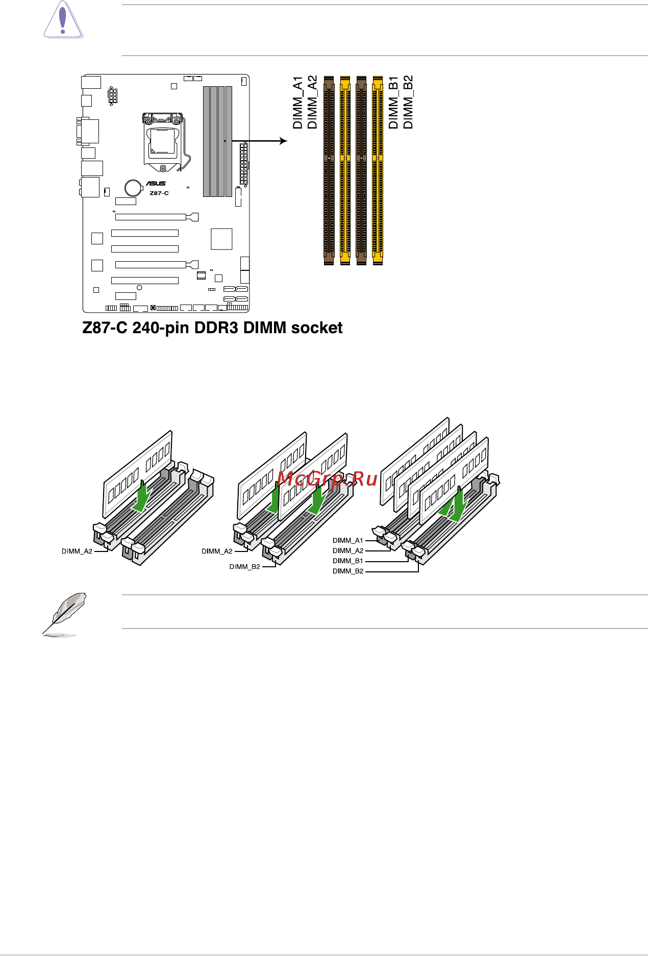 Asus z87-c [16/96] Recommended memory configurations