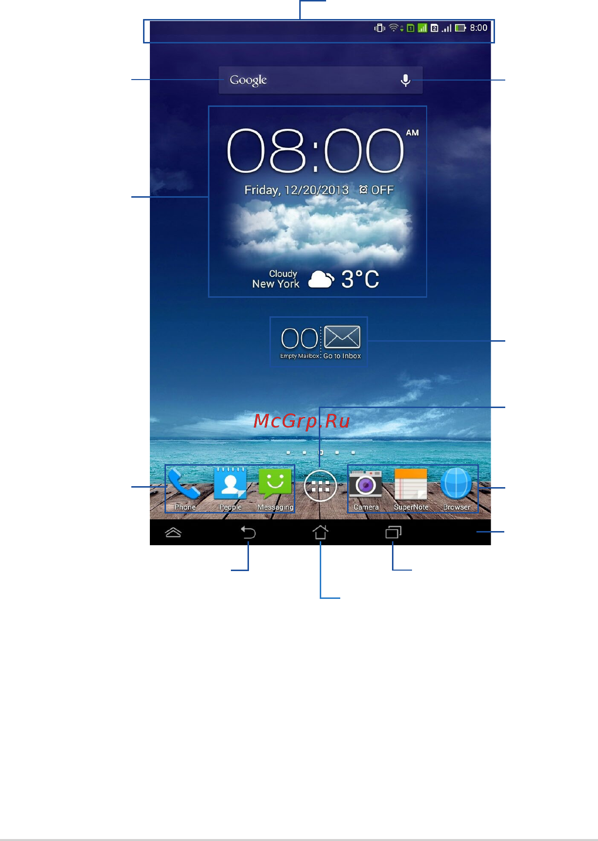 Asus fonepad 7 me175cg [41/100] Главный экран