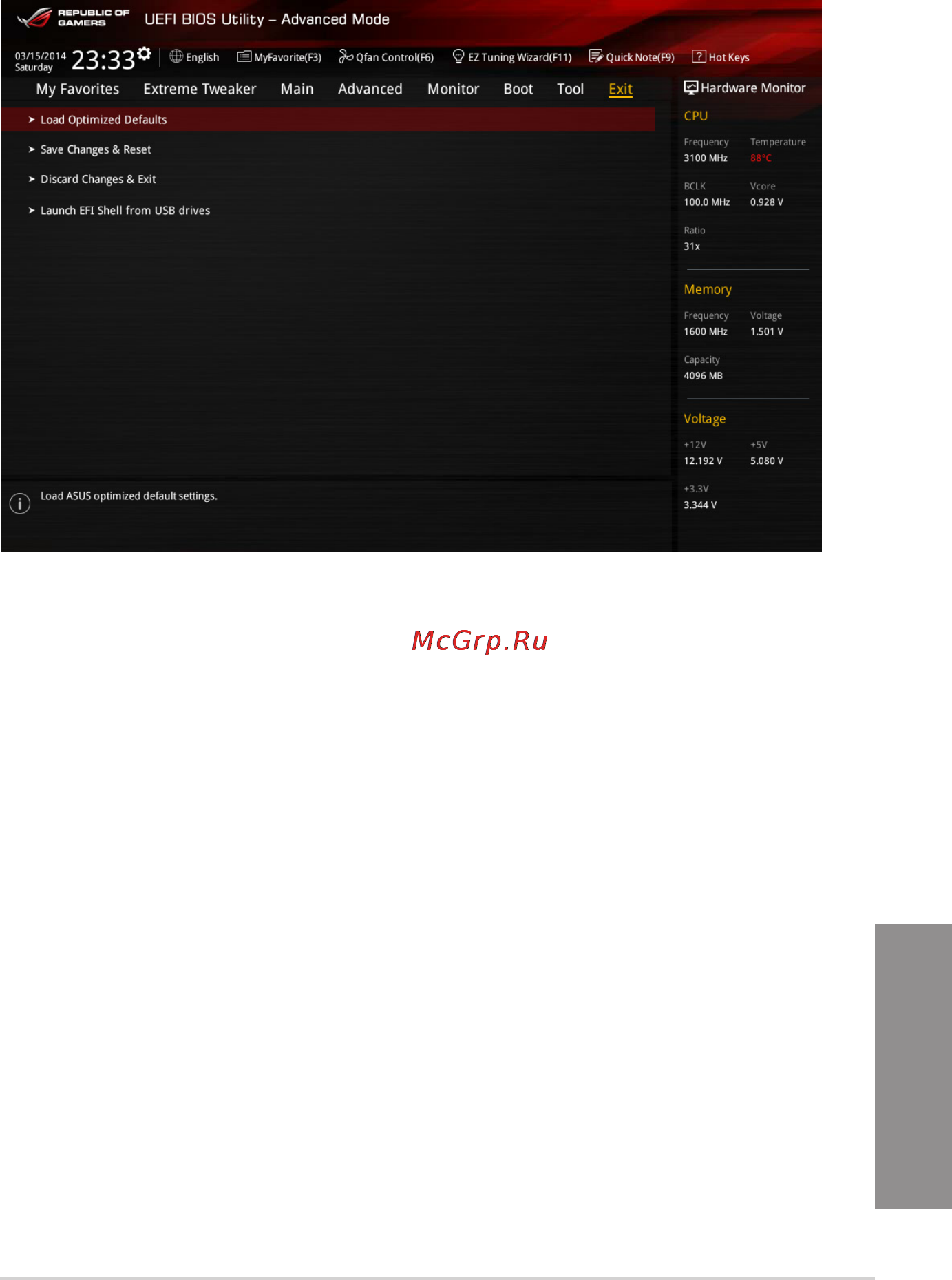 Asus rog maximus vii ranger [135/200] Exit menu