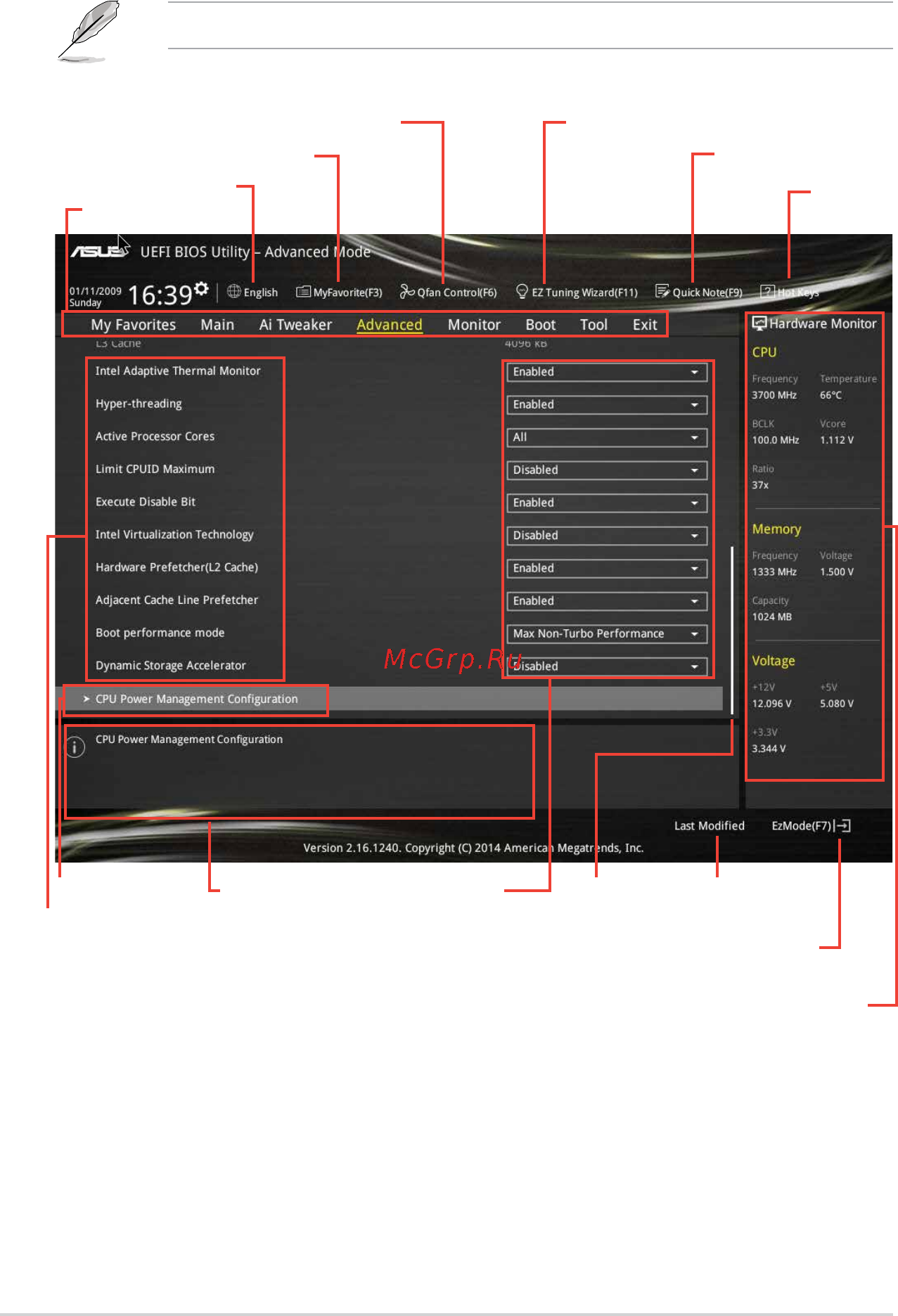 Asus z97-k [42/90] Advanced mode