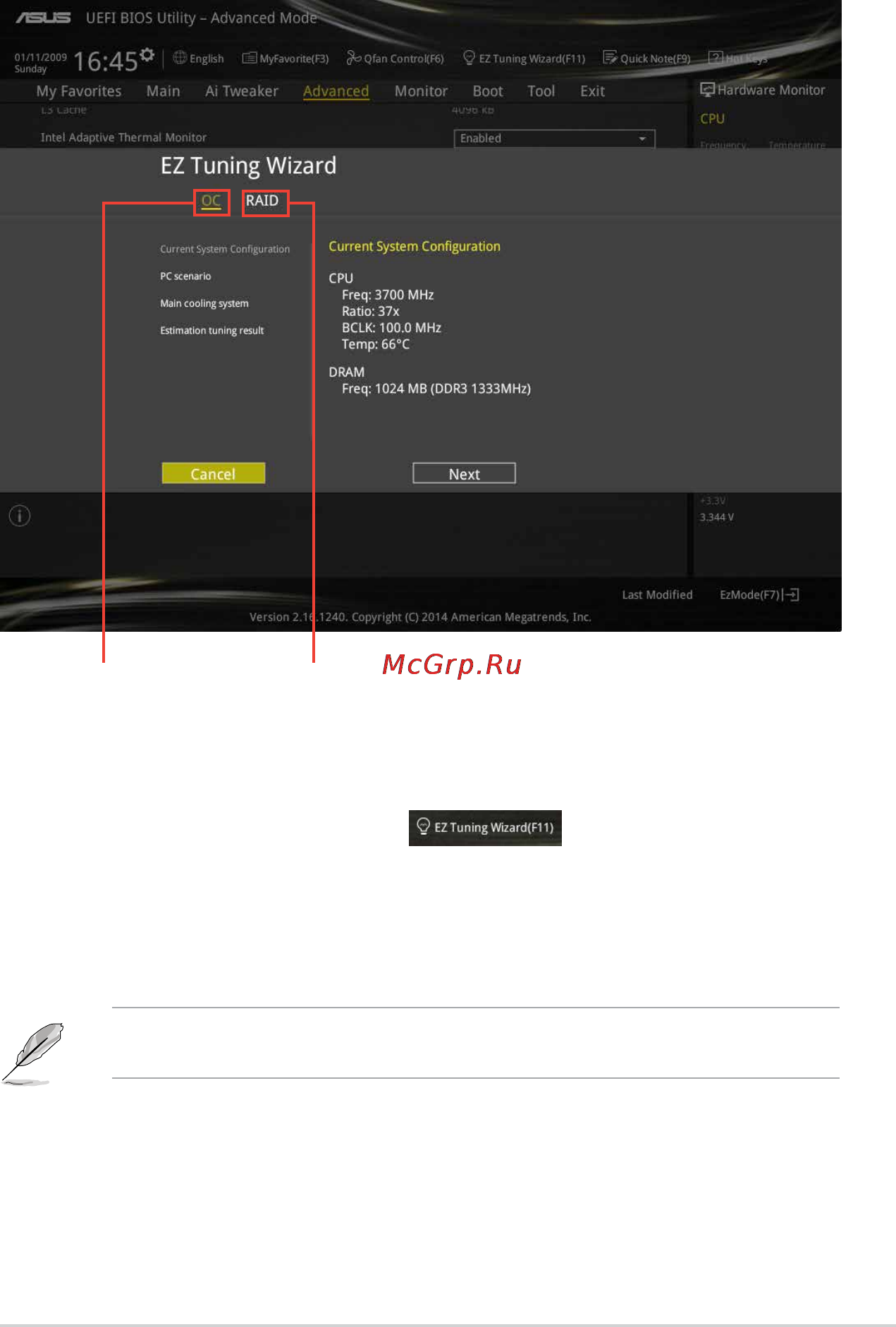 Asus z97-k [47/90] Ez tuning wizard
