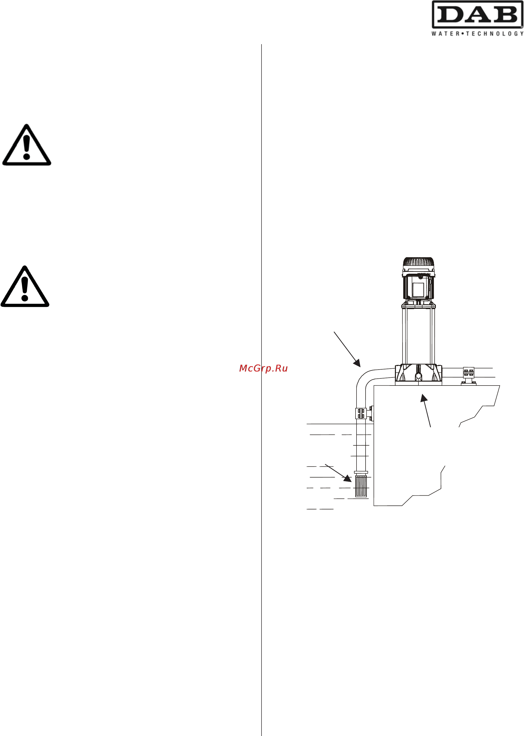 DAB NKV 10/9 T [29/108] Installation