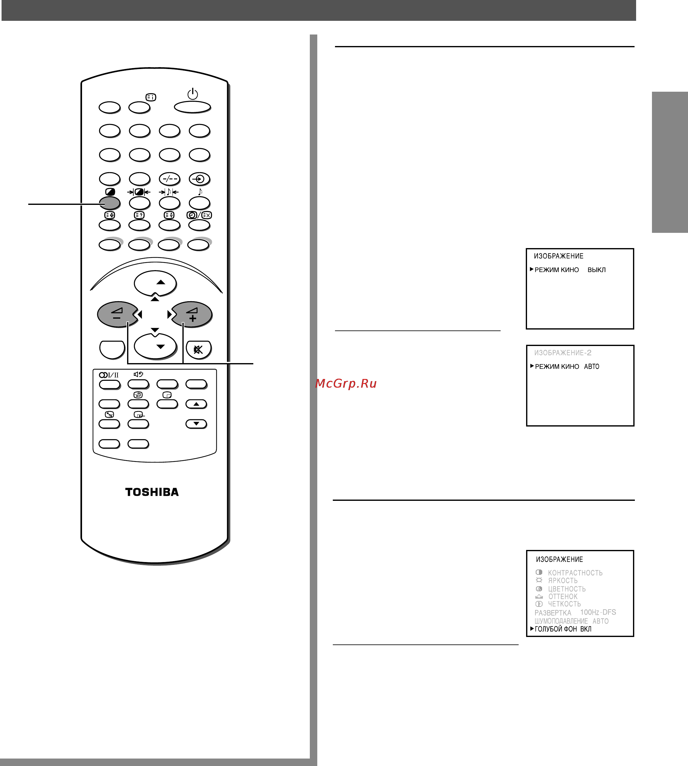 Toshiba 50 A9UR [23/44] Активировать голубой фон