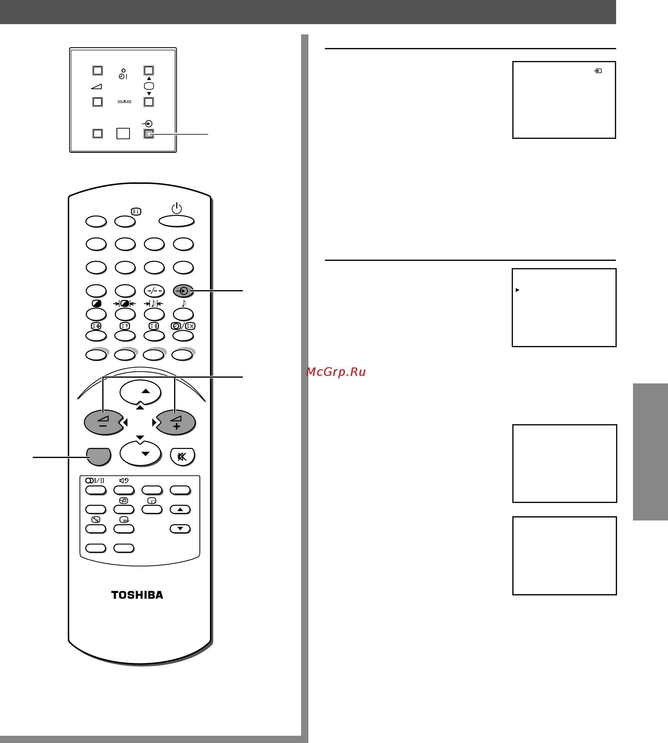 Toshiba 50 A9UR [39/44] Для выбора источника видеовхода