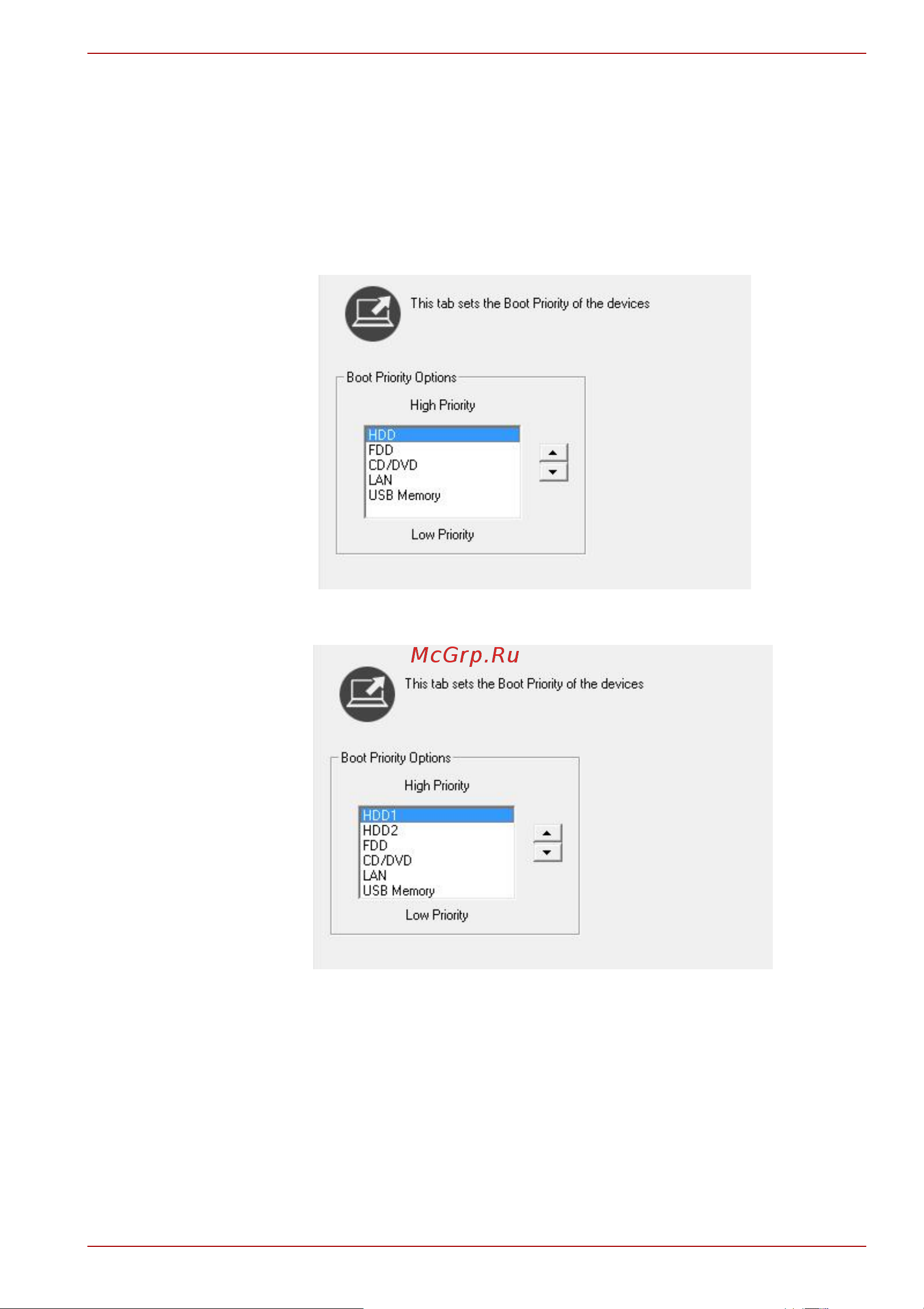 Toshiba Satellite A300-1OE [153/240] Вкладка boot priority приоритет загрузки