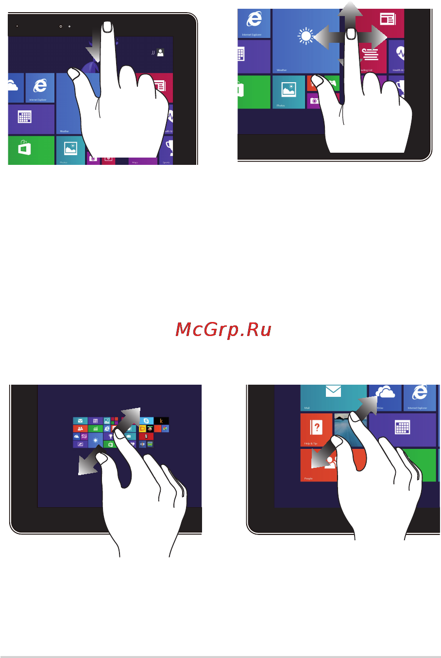 Asus transformer book flip tp500ln, 90nb05x1-m00910 [28/112] Скольжение от верхнего края скольжение пальцем