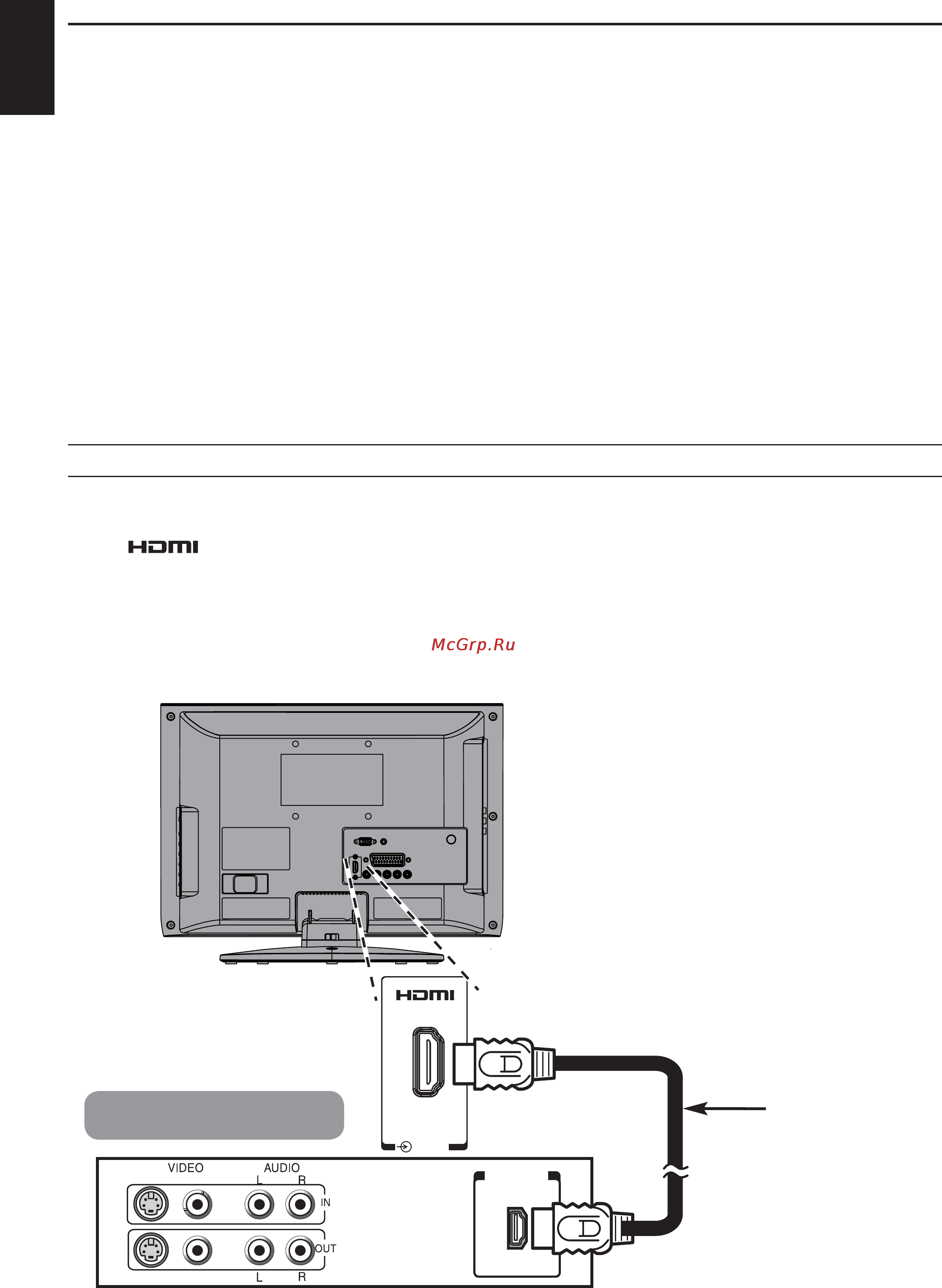 Toshiba 19 AV606 PR [9/39] Подключение устройства hdmi или dvi к входу hdmi