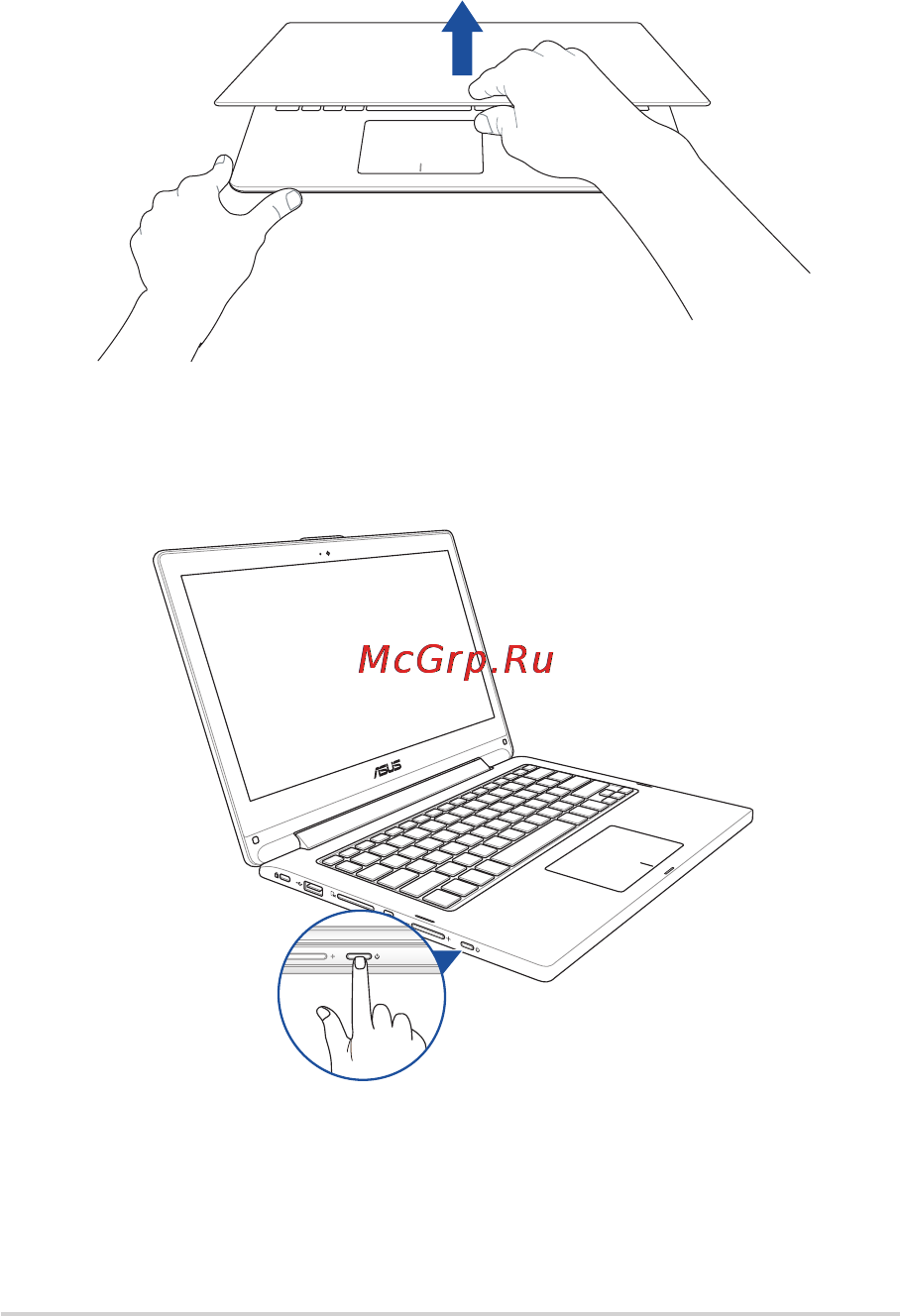 Asus transformer book flip tp300ld, 90nb06t1-m02050 [28/124] Lift to open the display panel