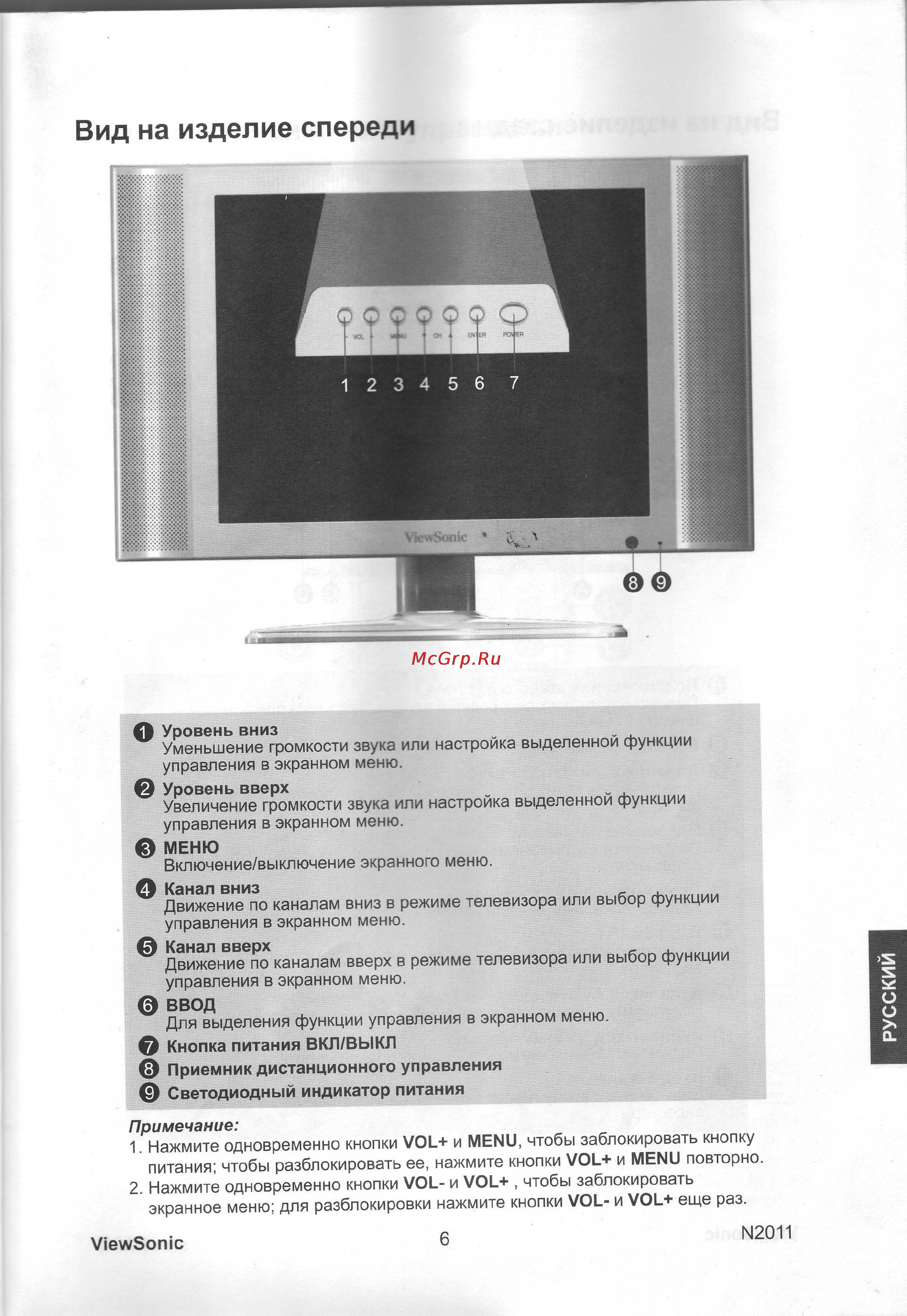 Viewsonic N2011 E [8/26] Меню
