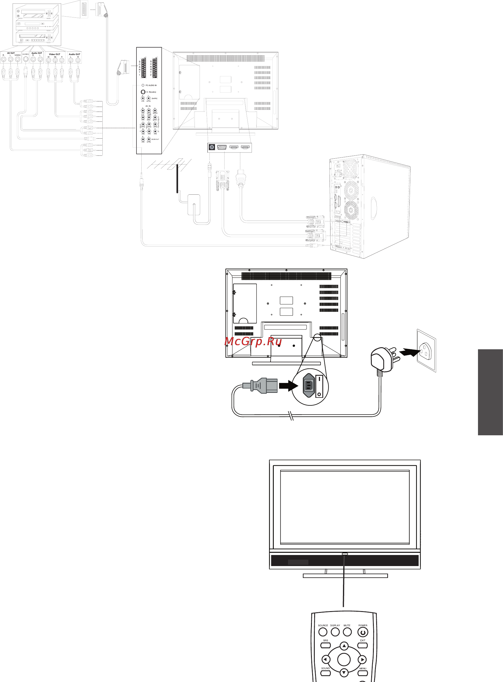 Viewsonic N3760 W-E [15/28] Подключение кабелей