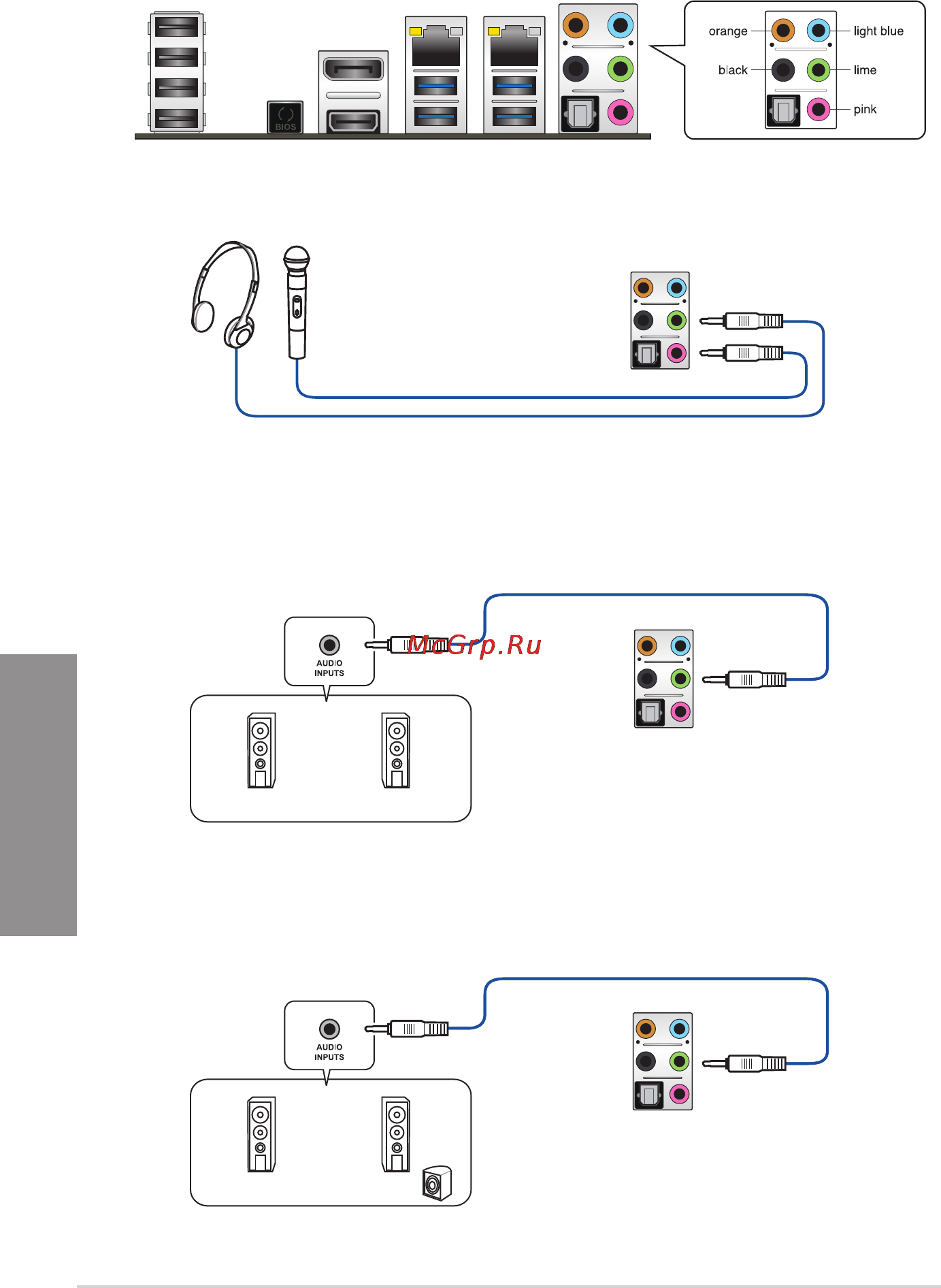 Asus tuf sabertooth z97 mark s [68/176] Audio i o connections