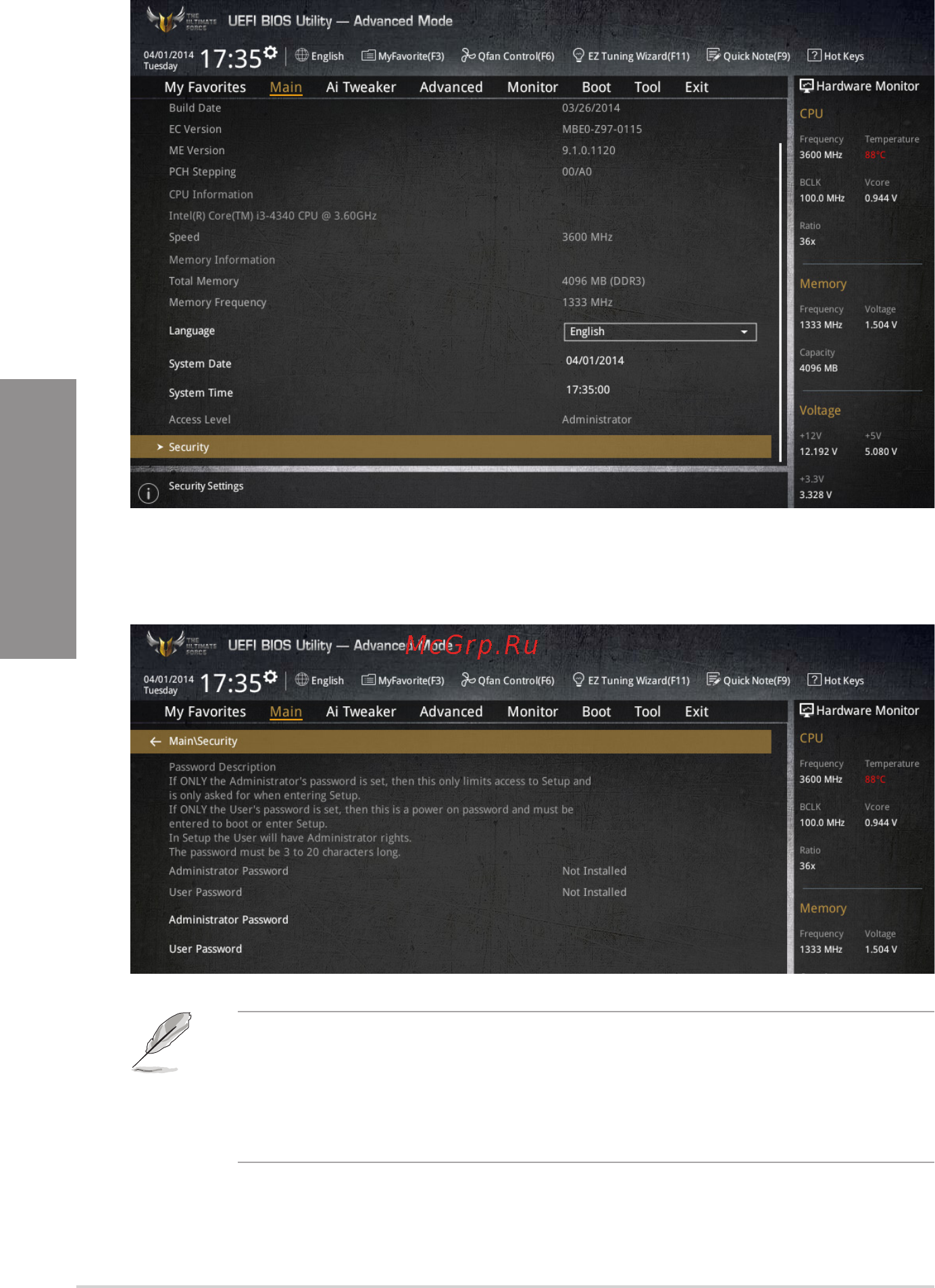 Asus tuf sabertooth z97 mark s [82/176] Main menu