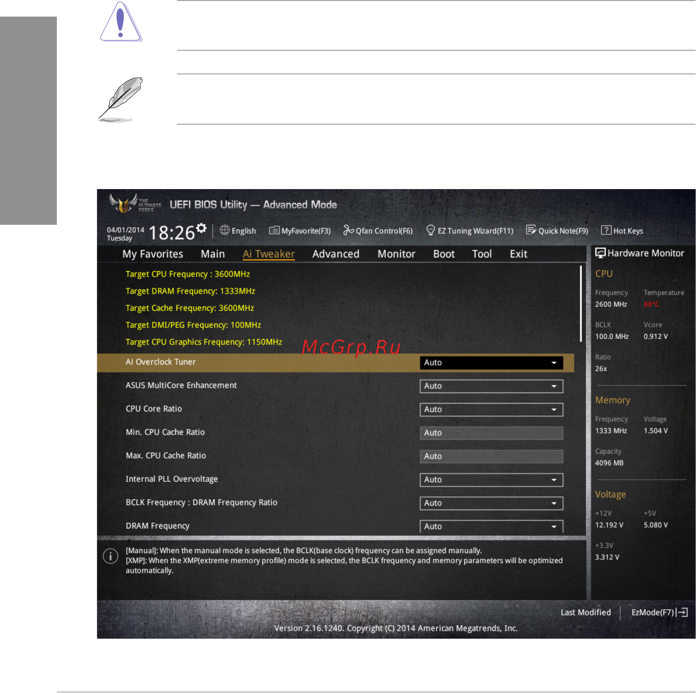 Asus tuf sabertooth z97 mark s [84/176] Ai tweaker menu