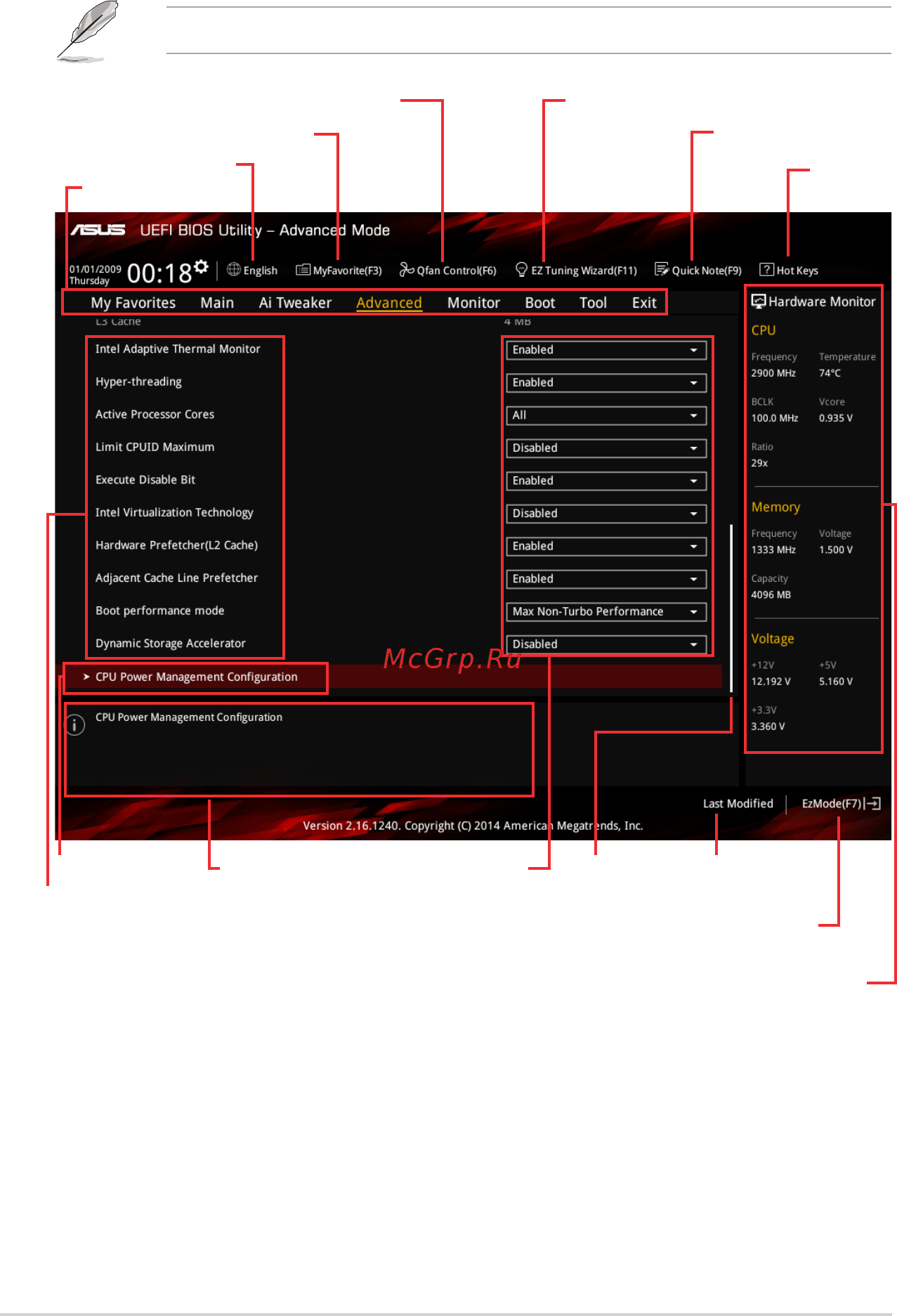 Asus z97-pro gamer [52/102] Advanced mode