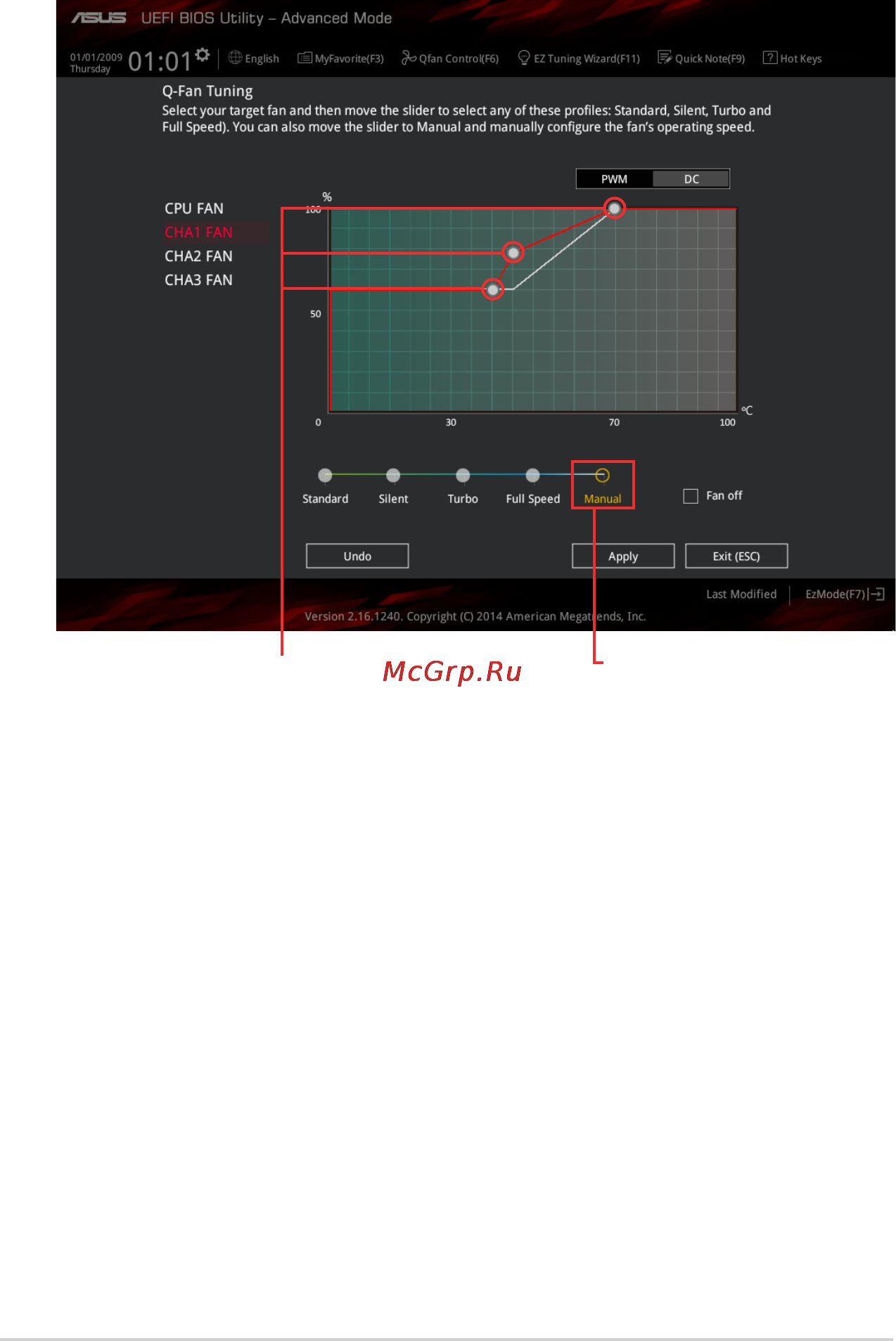 Asus z97-pro gamer [56/102] Configuring fans manually