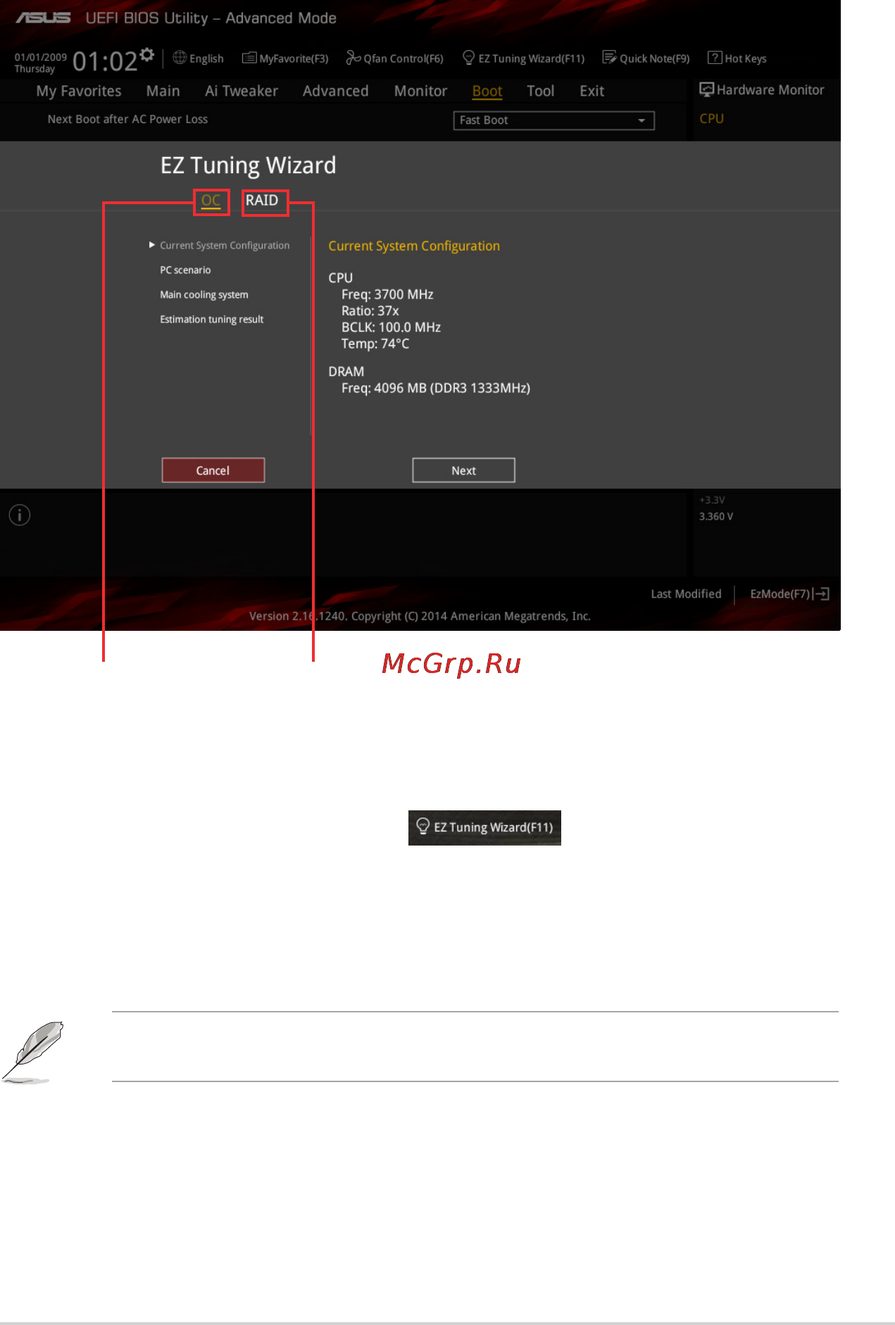 Asus z97-pro gamer [57/102] Ez tuning wizard