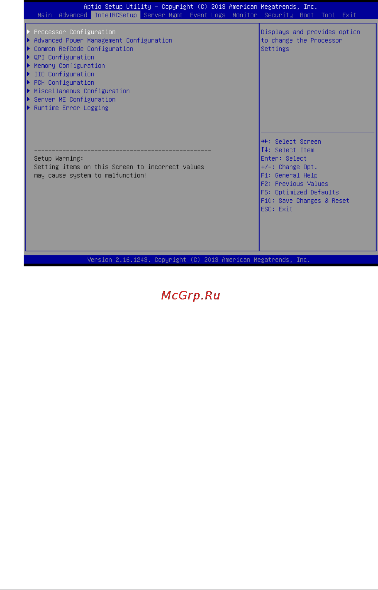 Asus rs400-e8-ps2 [98/178] Intelrcsetup menu
