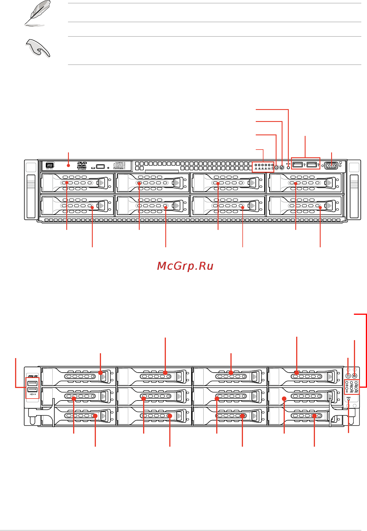Asus rs520-e8-rs8 [18/202] Front panel features