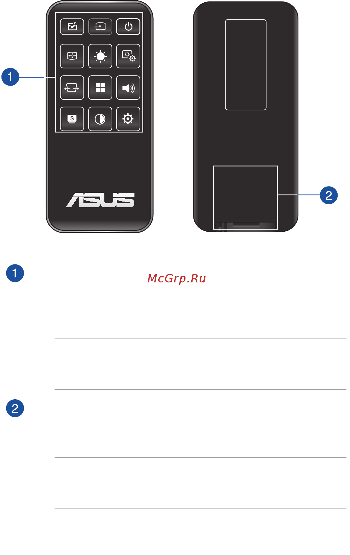 Asus B1MR [18/74] Пульт дистанционного управления проектором