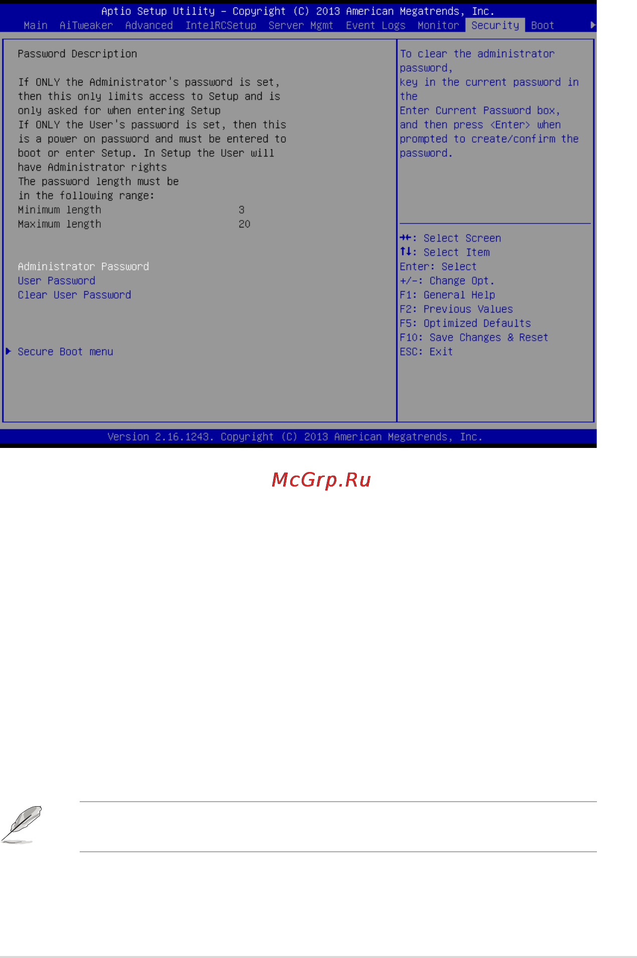 Asus ts700-e8-rs8 [139/210] Security menu