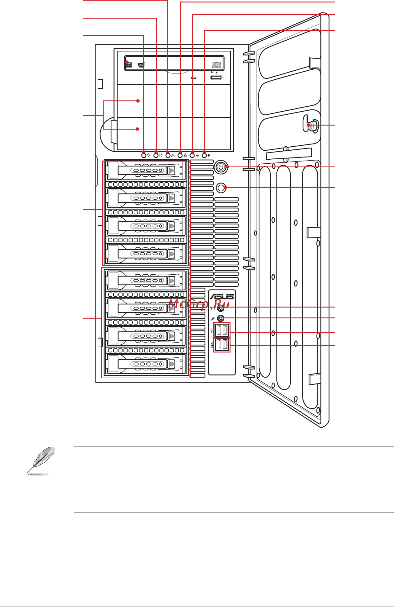 Asus ts700-e8-rs8 [18/210] Front panel features