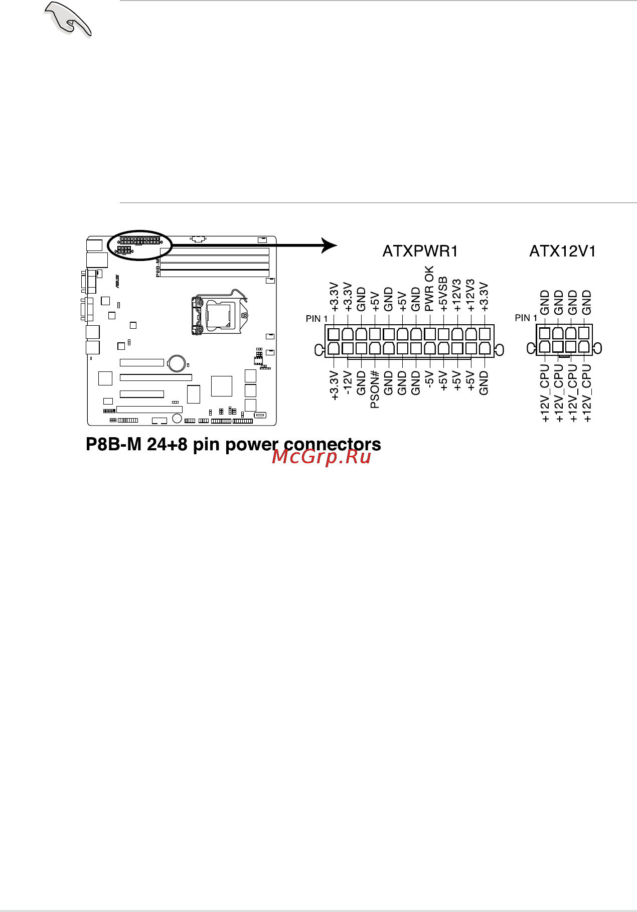 Asus rs100-e7-pi2 [60/130] Atx power connectors 24 pin atxpwr1 8 pin atx12v1
