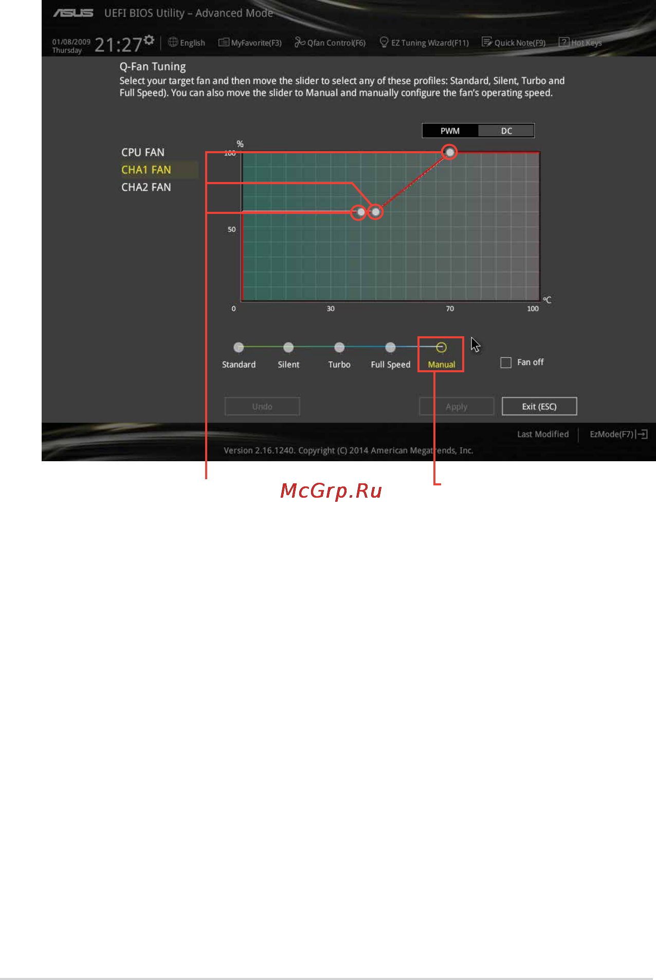 Asus z97-k/usb 3.1 [46/91] Configuring fans manually