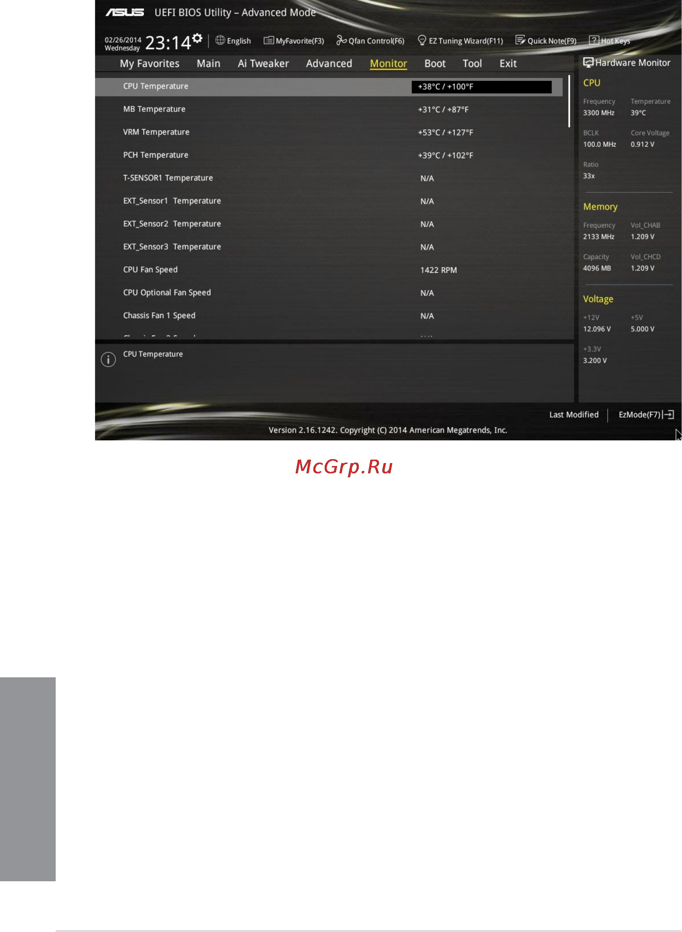 Asus x99-a/usb 3.1 [122/148] Monitor menu