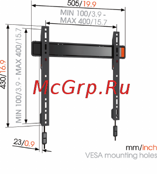 Vogel's FLAT W50070 Инструкция по эксплуатации онлайн [20/21] 148230