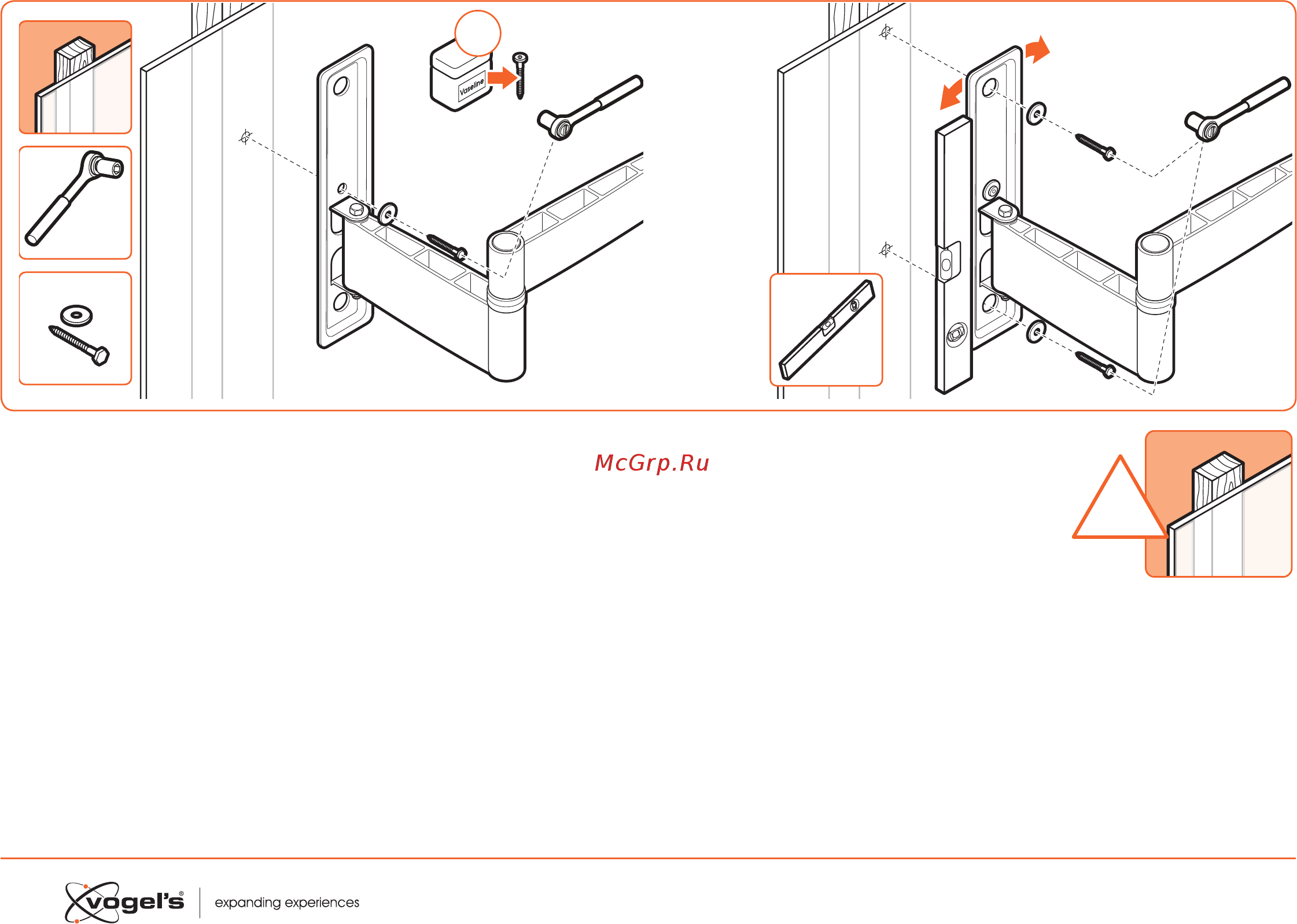 Vogel's TURN W53070 [12/21] Screw the wall mount a onto the wall