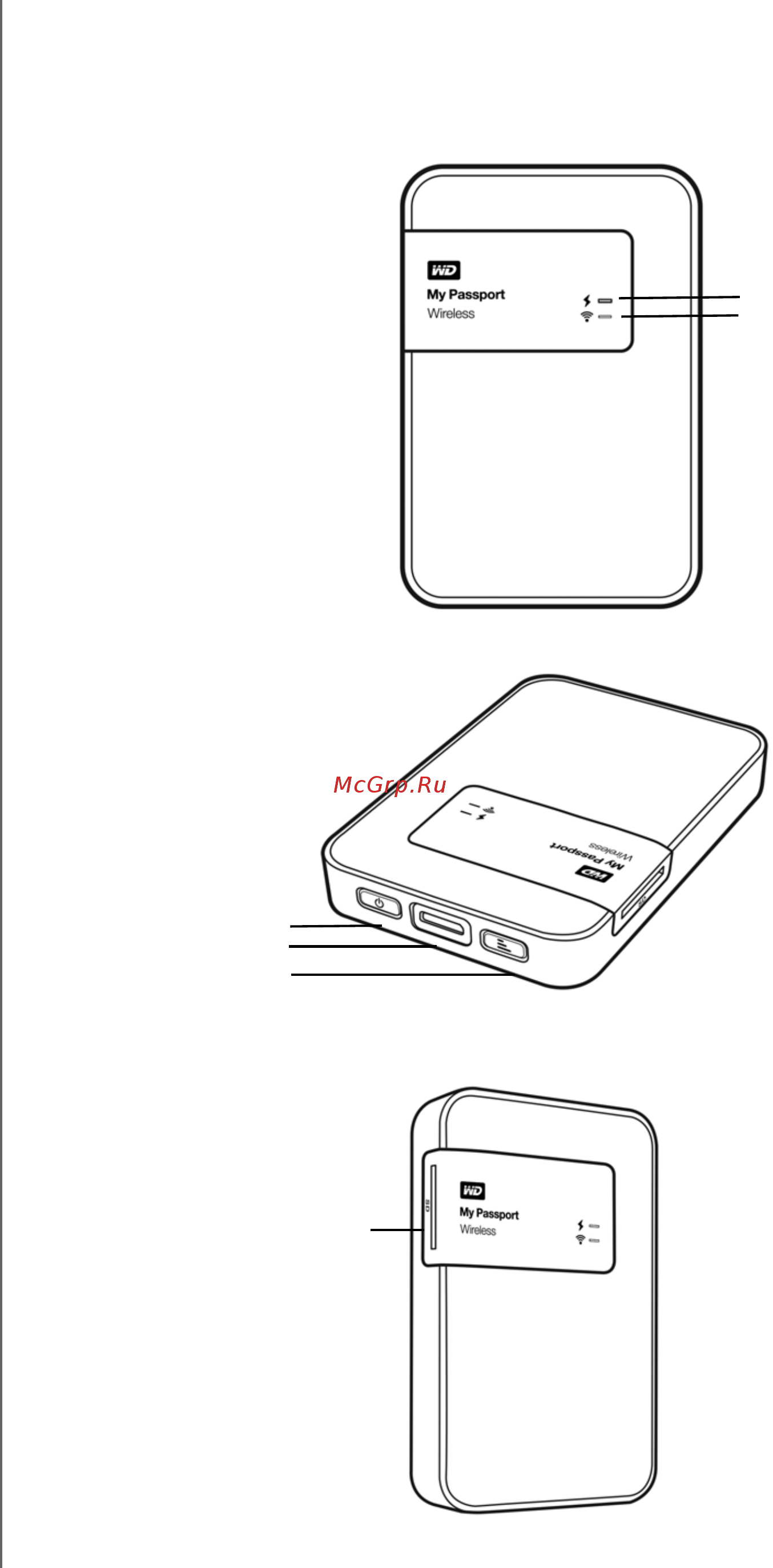 Western Digital My Passport Wireless 1TB [10/76] На накопителе есть две кнопки кнопка питания и кнопка wps и порт usb 3