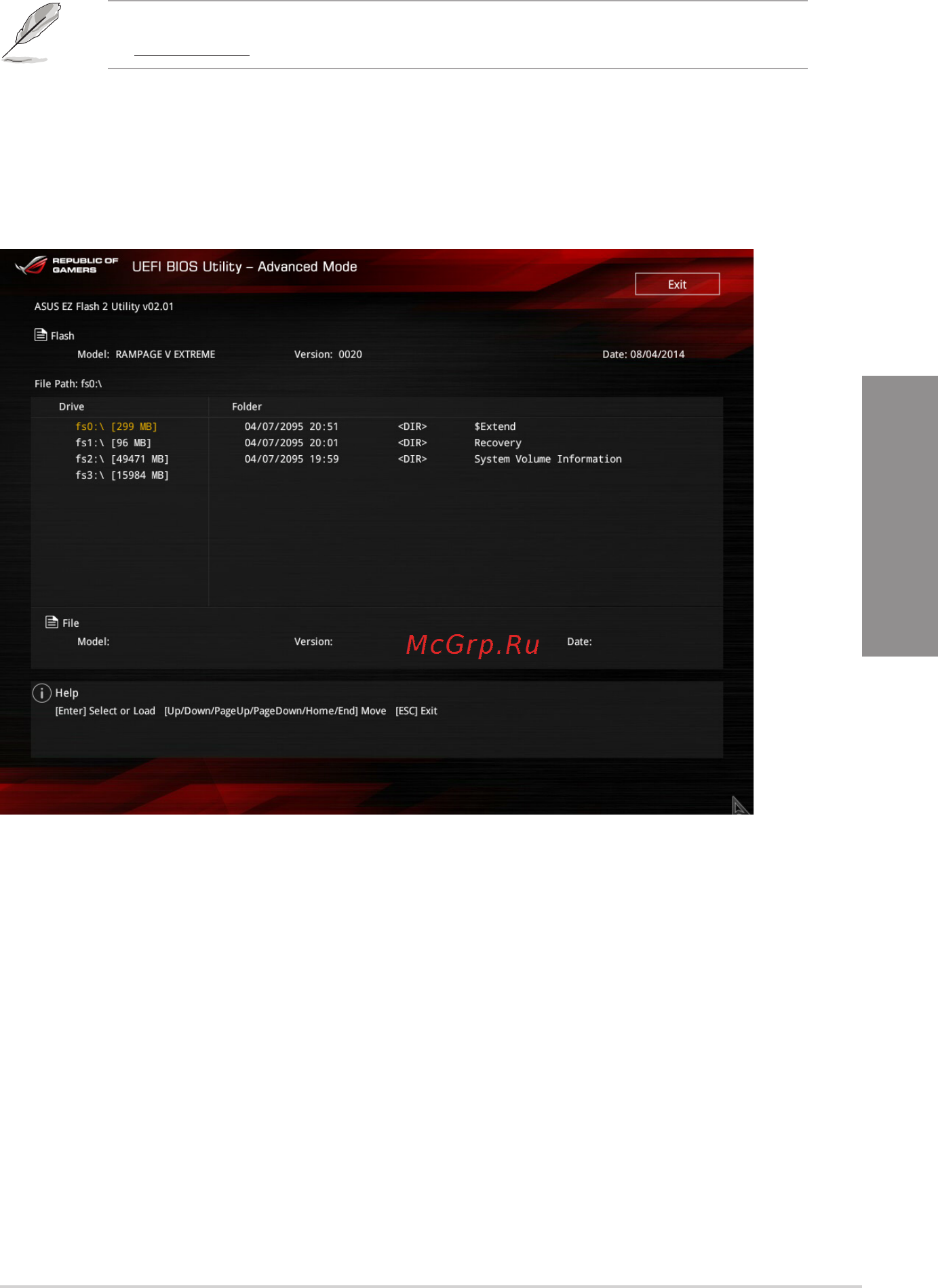 Asus rog rampage v extreme/u3.1 [145/230] Asus ez flash 2