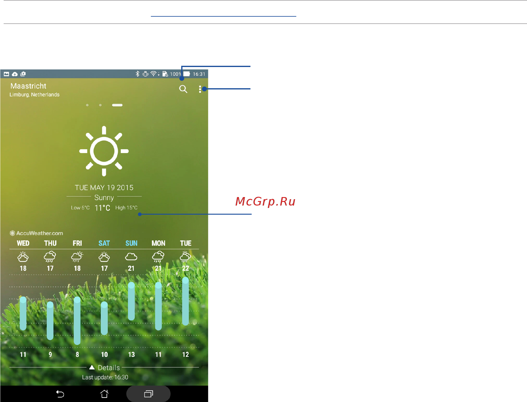 Asus zenpad c 7.0 z170c 8gb [132/176] Weather home screen