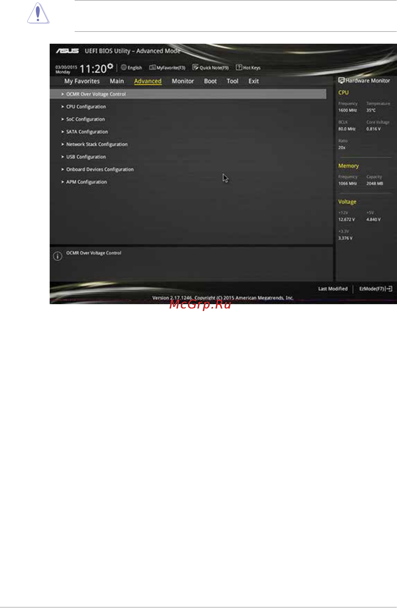 Asus n3050m-e [38/59] Advanced menu