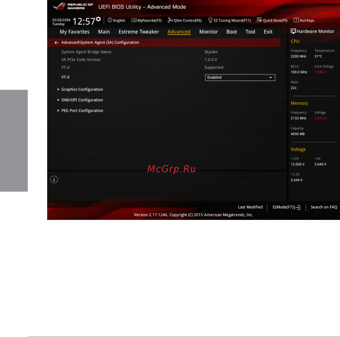 Asus rog maximus viii ranger [102/200] System agent sa configuration