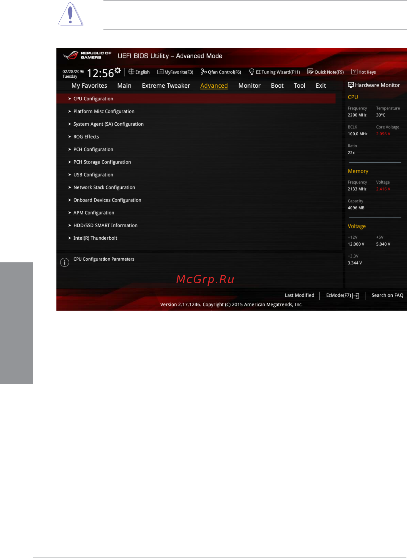 Asus rog maximus viii ranger [98/200] Advanced menu
