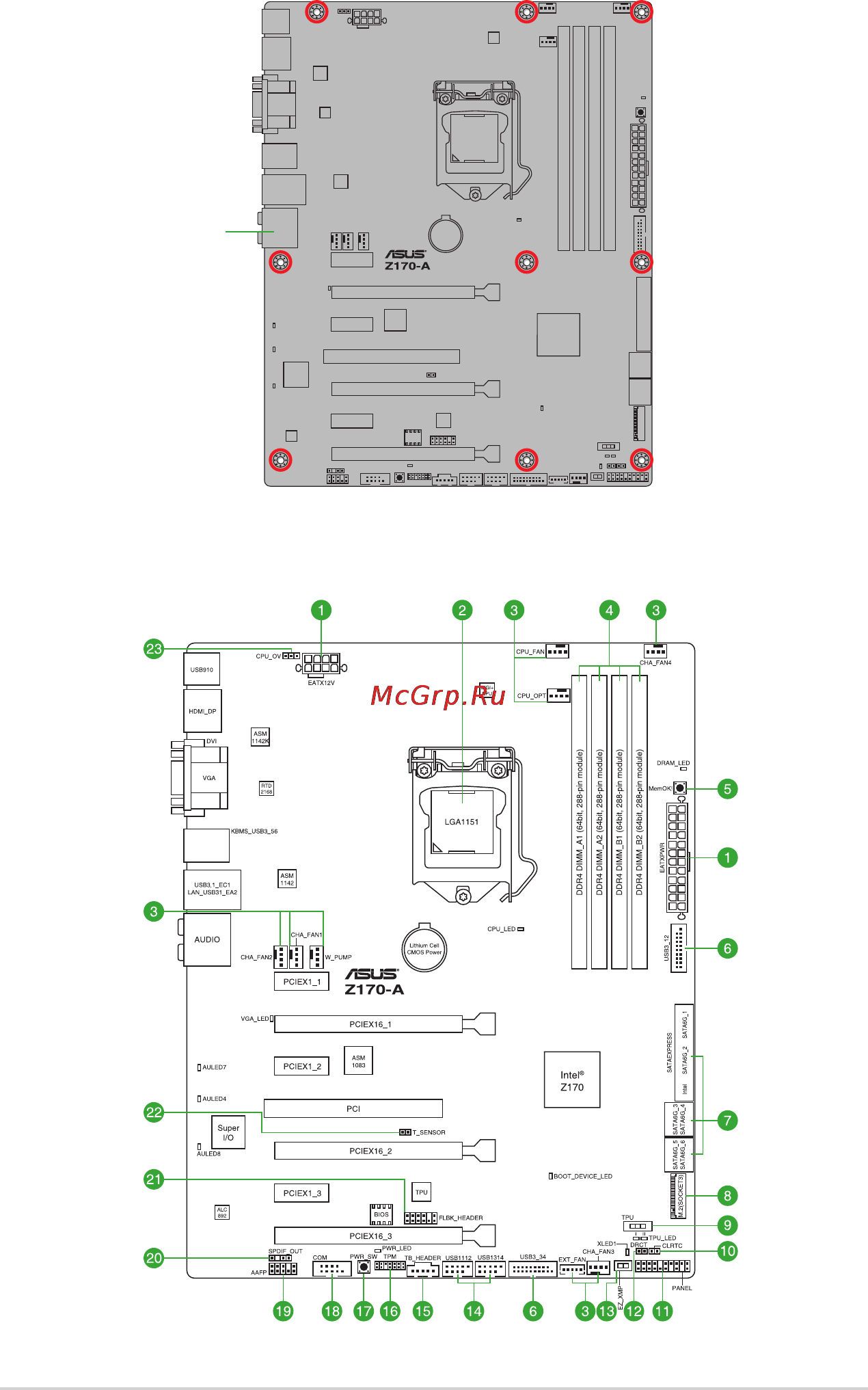 Asus z170-a [14/130] Motherboard layout