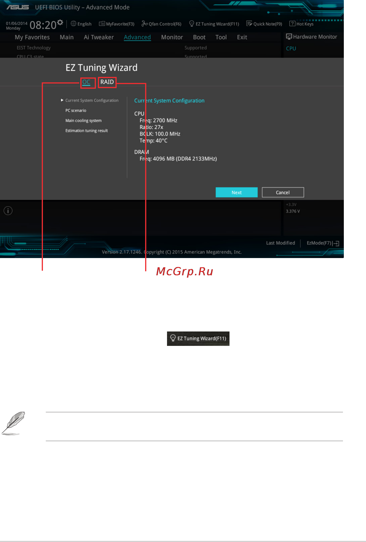 Asus z170-p d3 [47/85] Ez tuning wizard