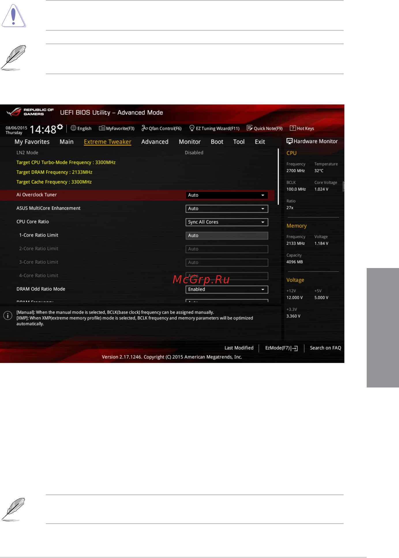 Asus rog maximus viii extreme [103/226] Extreme tweaker menu