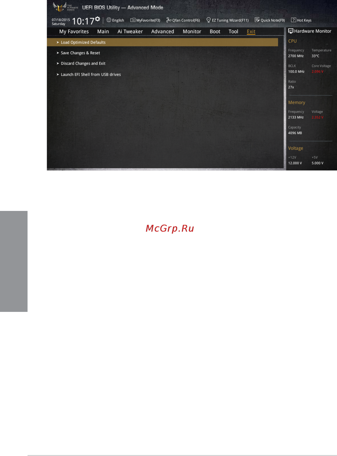 Asus tuf sabertooth z170 mark 1 [94/140] Exit menu