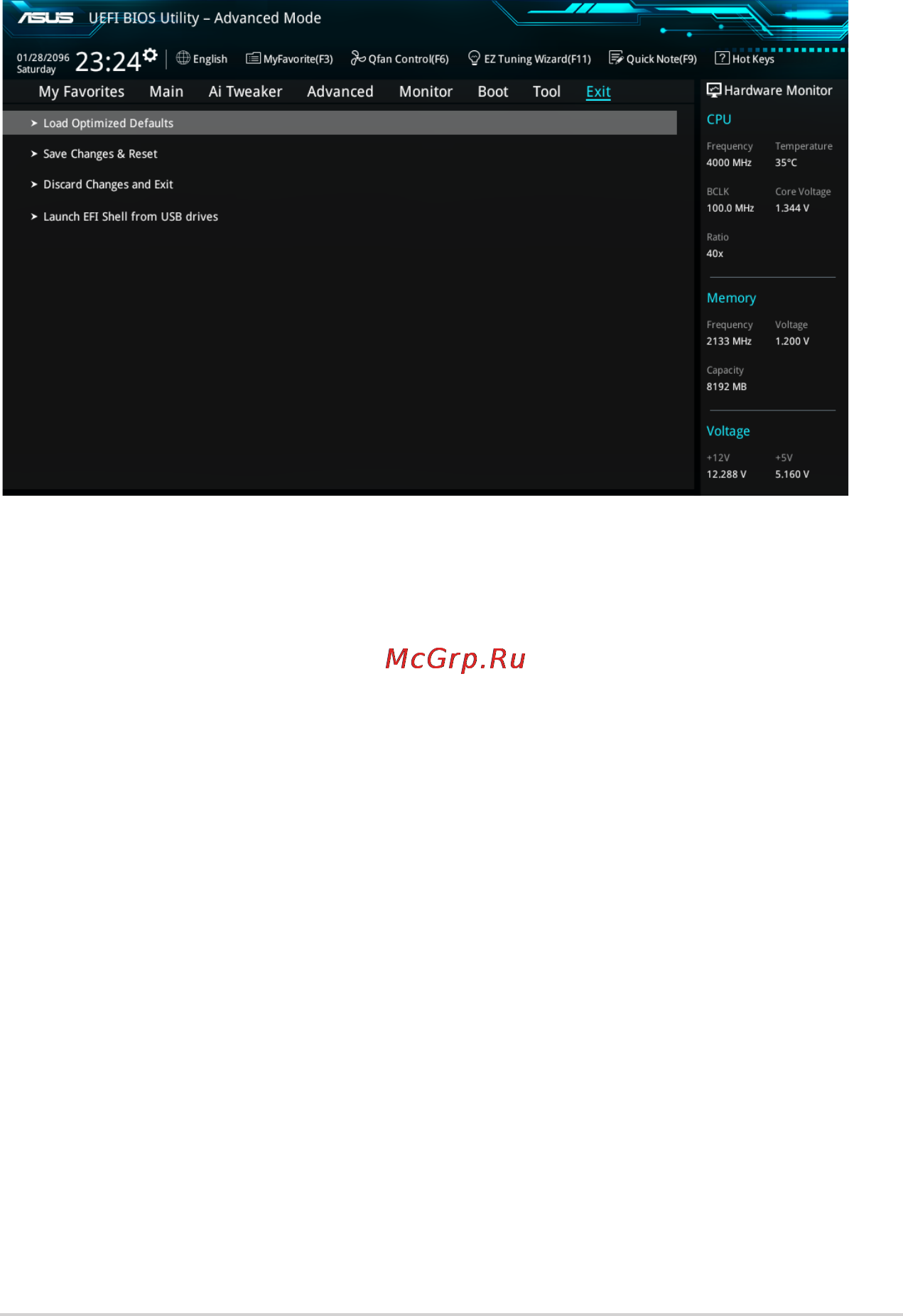Asus z170-e [111/128] Exit menu