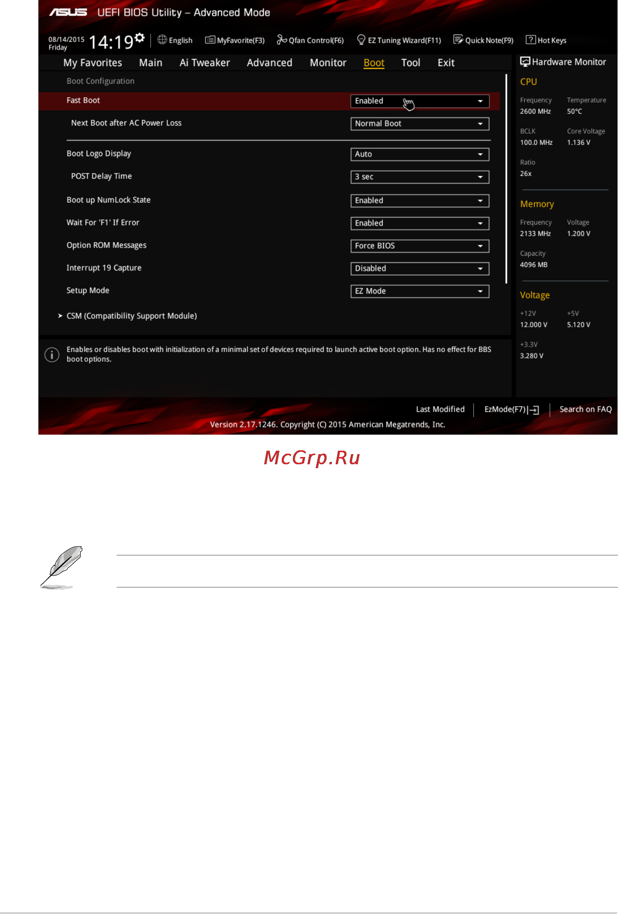 Asus z170i pro gaming [72/86] Fast boot enabled