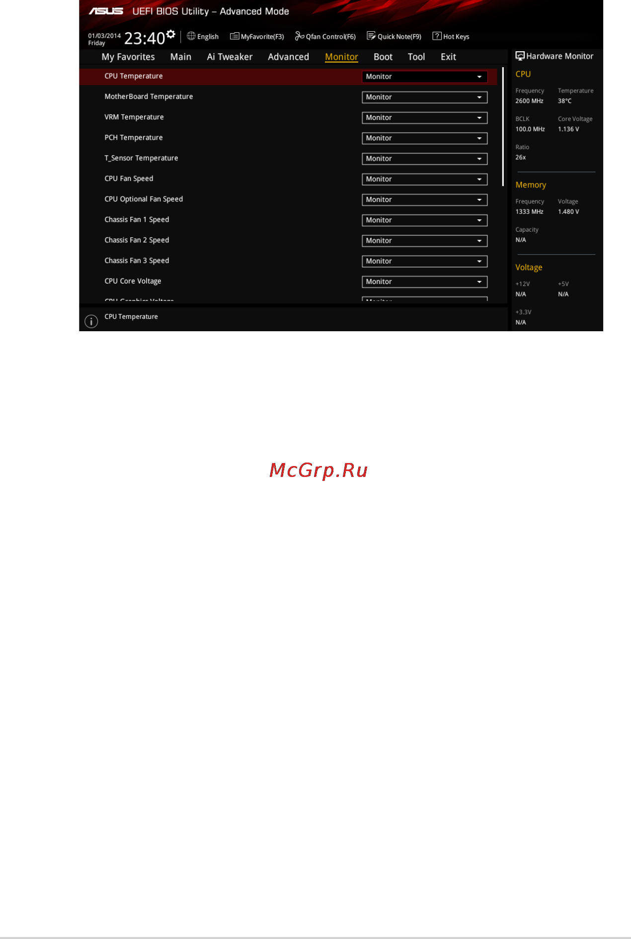 Asus b150 pro gaming d3 [72/94] Monitor menu