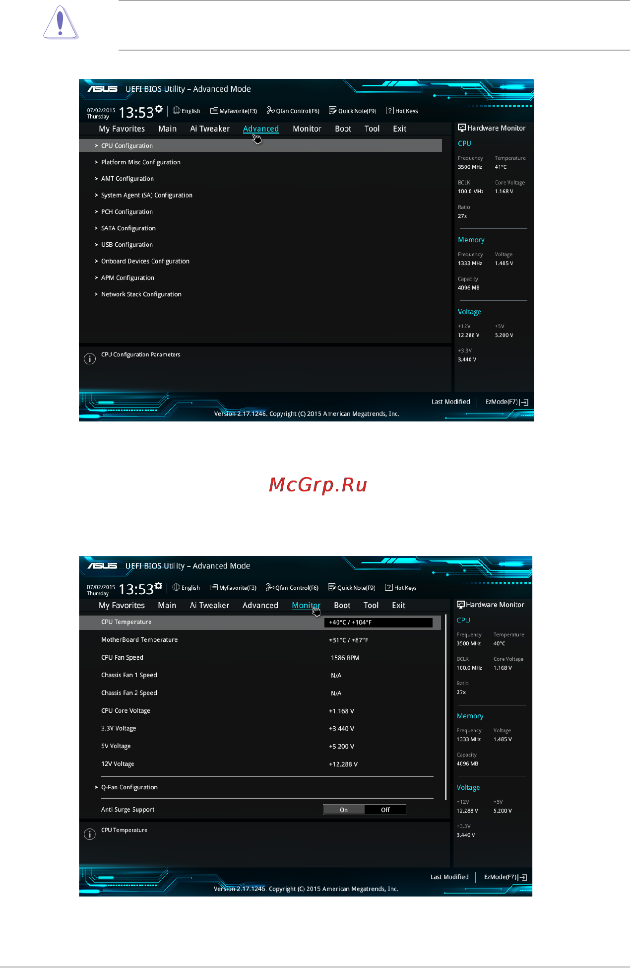 Asus b150m-a d3 [44/51] Advanced menu