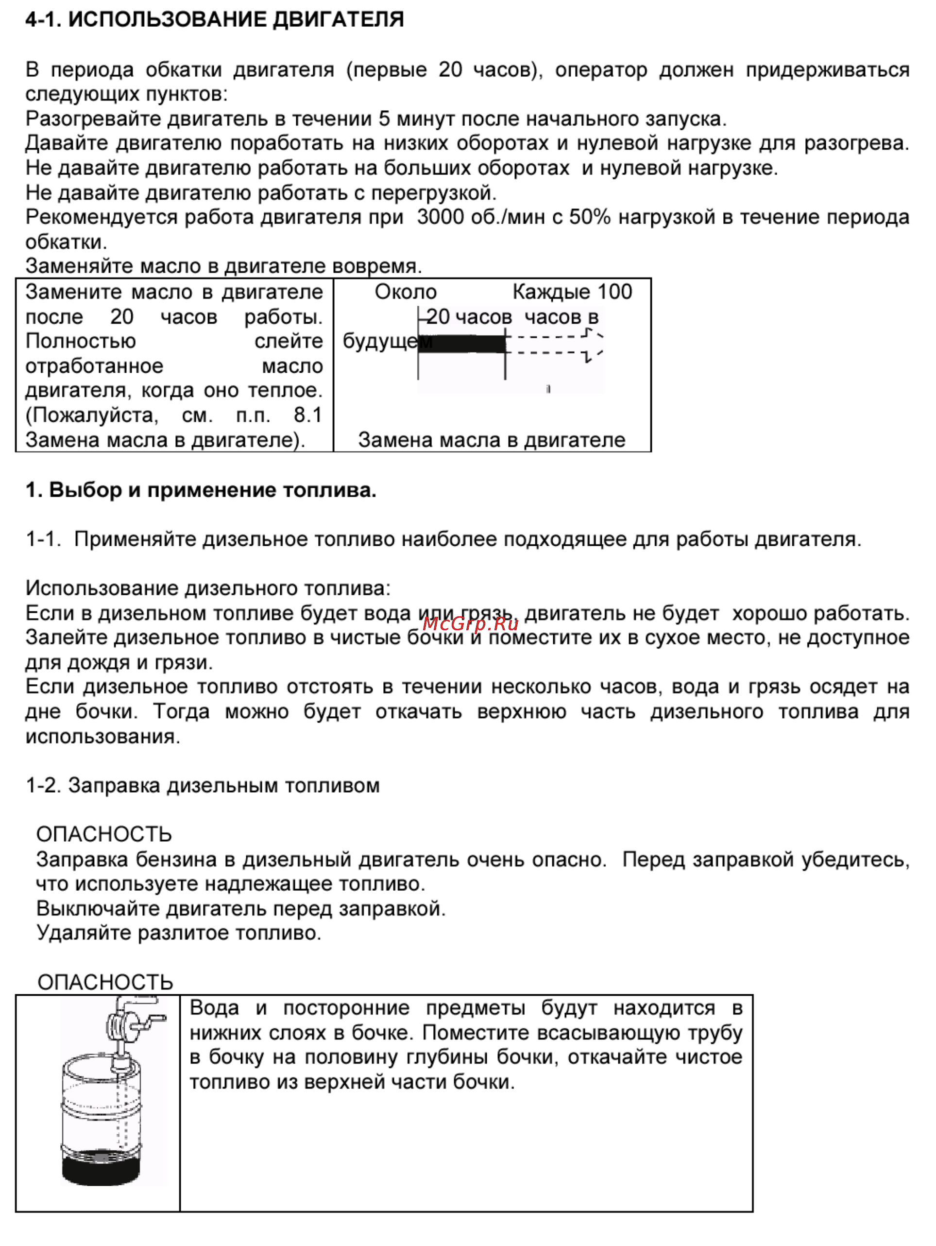 Kipor KDP30T [8/19] Предоперационная проверка