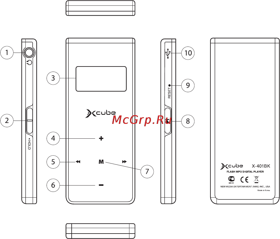 X-Cube X-401 (2Gb) Инструкция по эксплуатации онлайн [2/8] 148605