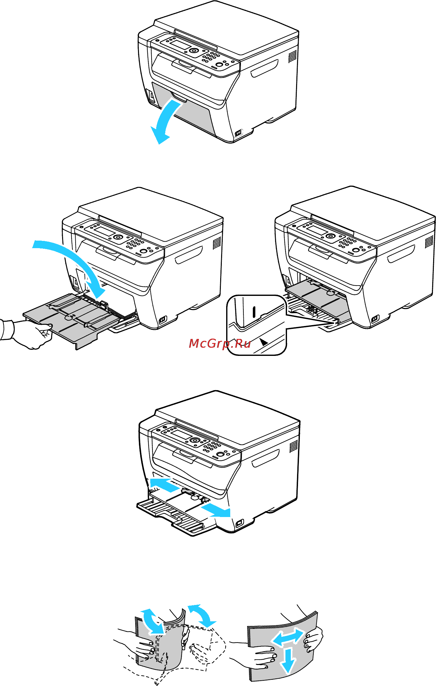 Xerox WorkCentre 6025BI [74/188] Загрузка бумаги в обходной лоток