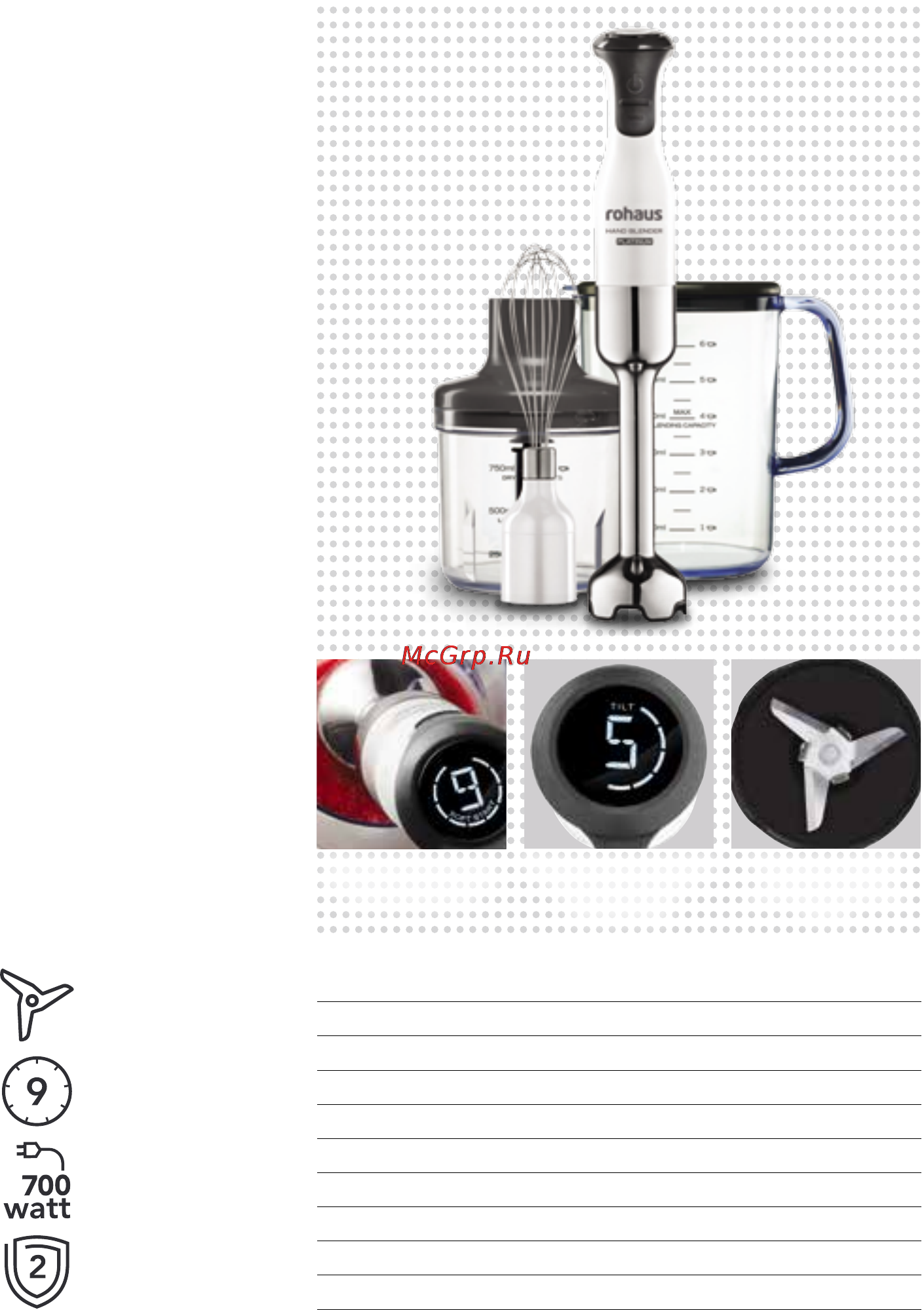 Rohaus RH910W [11/32] Система ножей 3х3 и lcd дисплей