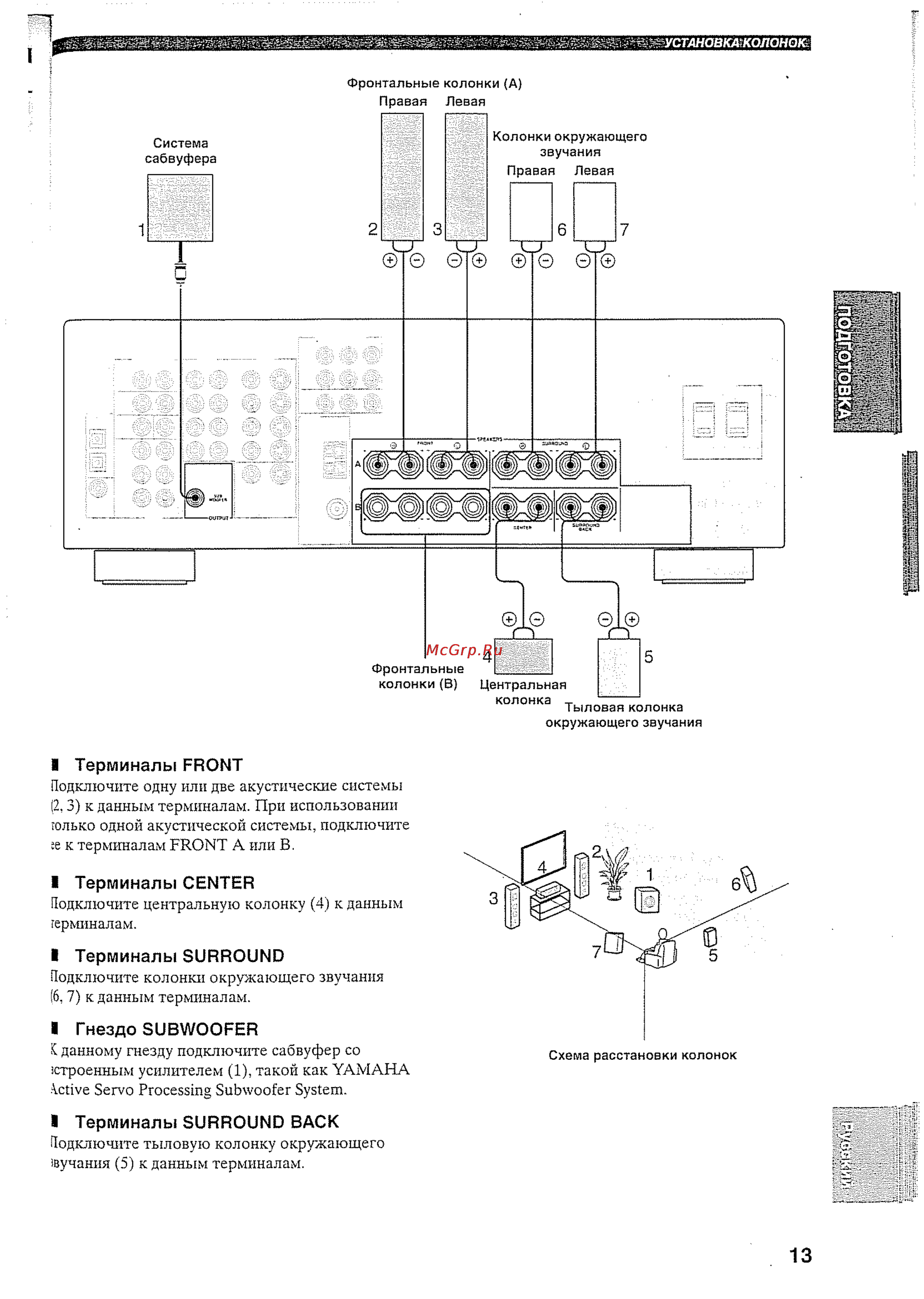 Yamaha RX-V457 RDS T [16/77] I гнездо subwoofer
