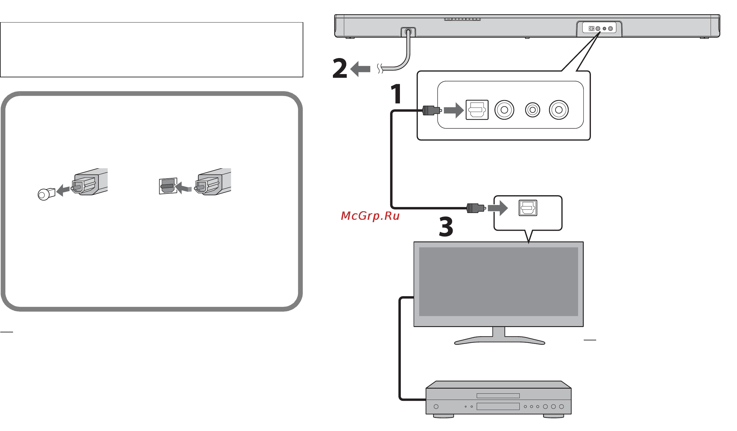Yamaha YAS-105 Black [128/167] Sluit de tv en soundbar aan met de optische kabel bijgeleverd
